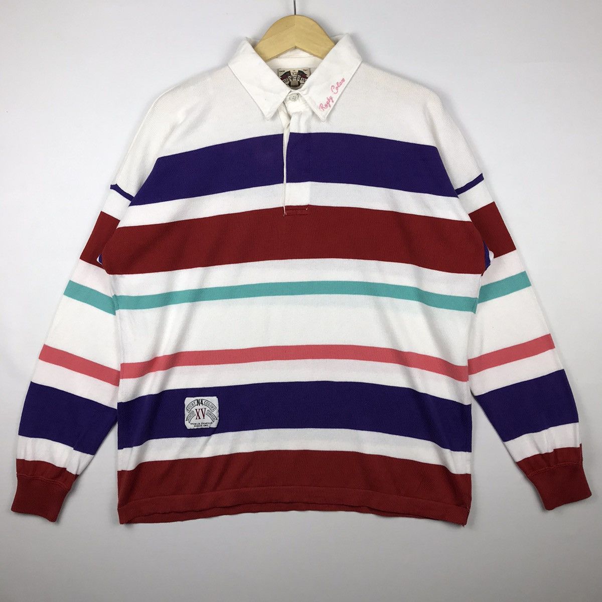 Vintage Benneton Multi Color Rugby Shirt