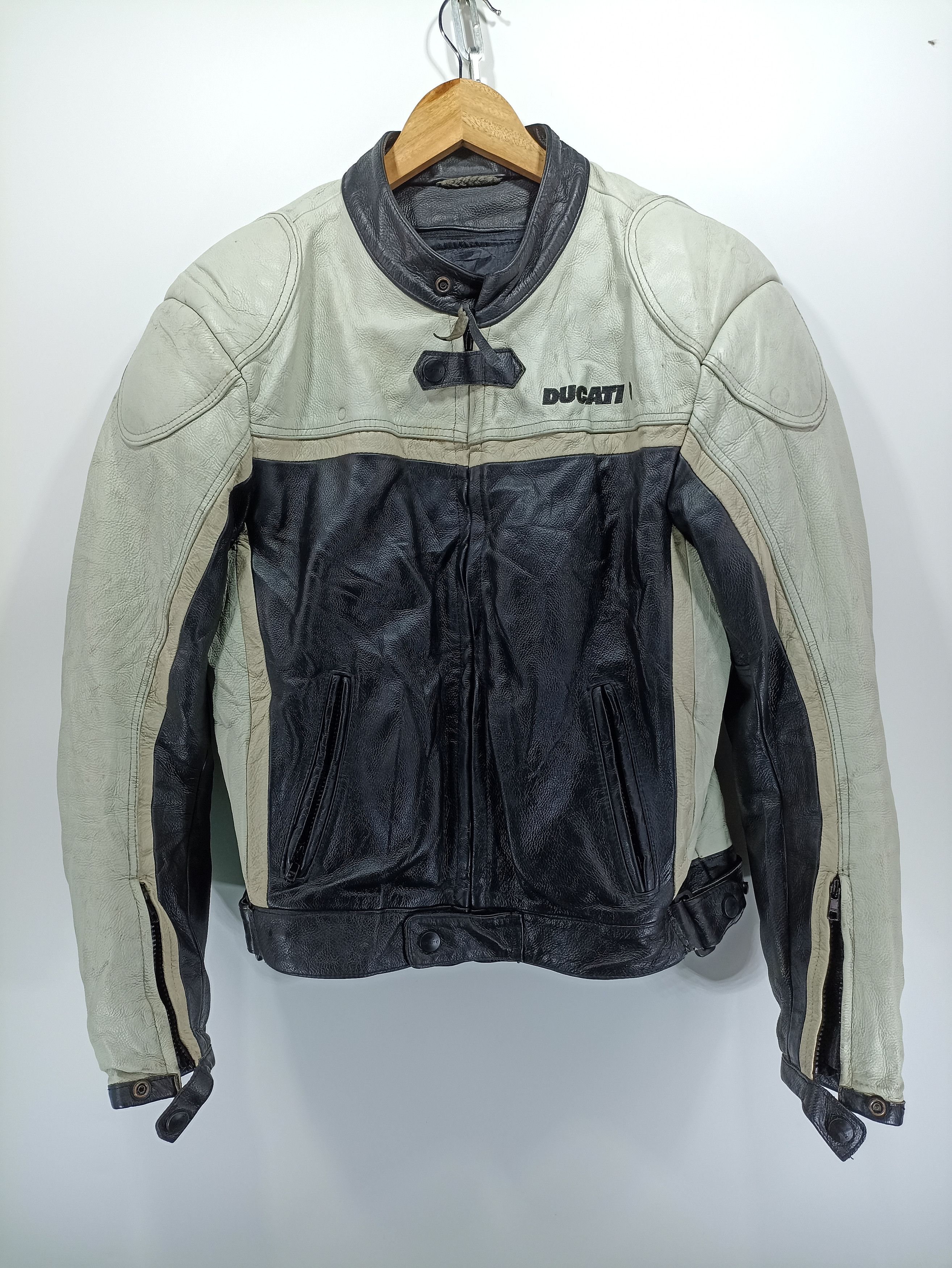 image of Vintage Ducati Cmj Racing Jacket in Black White, Men's (Size Small)