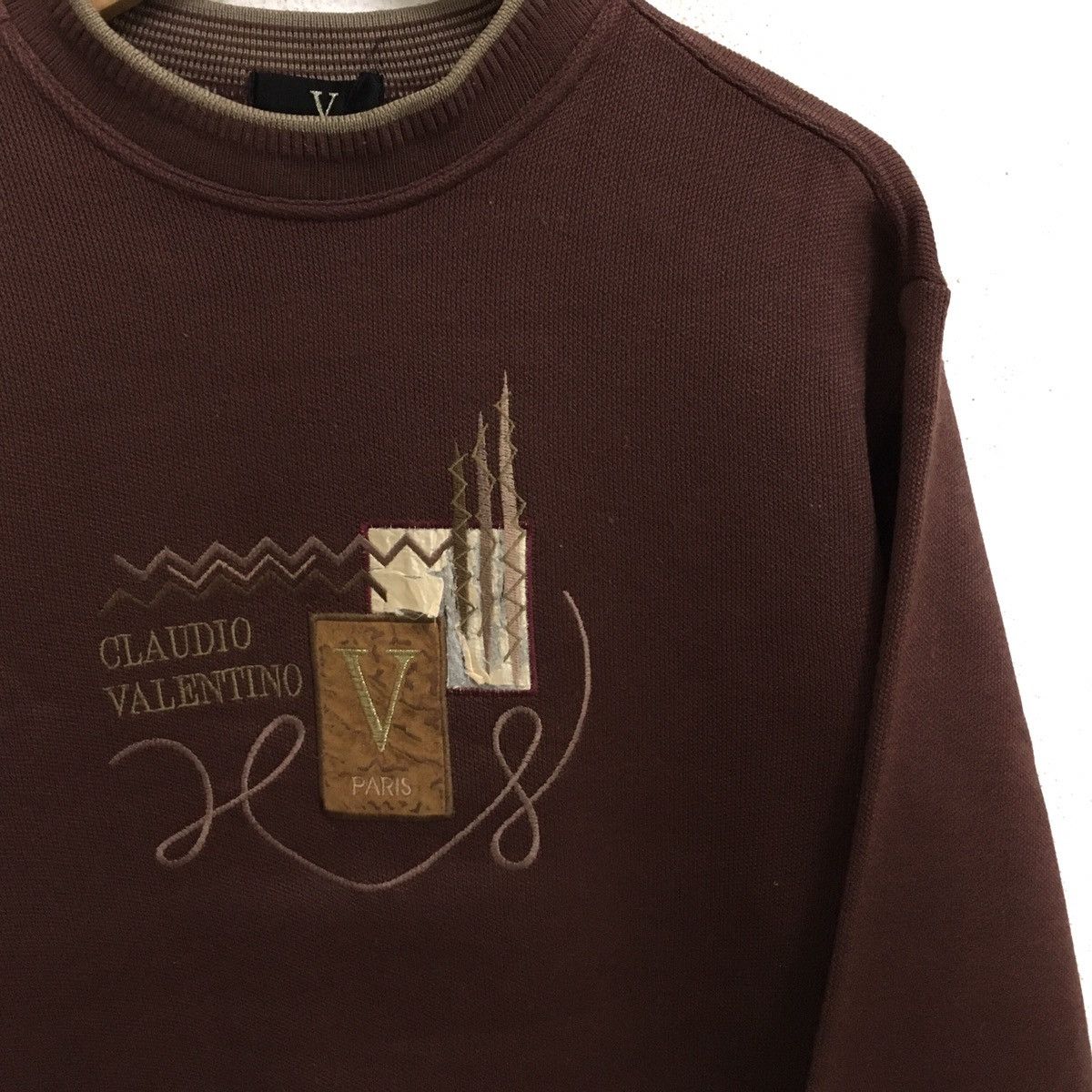 Valentino × Vintage VINTAGE CLAUDIO VALENTINO ITALY BIG LOGO SWEATSHIRT Size US S / EU 44-46 / 1 - 5 Thumbnail