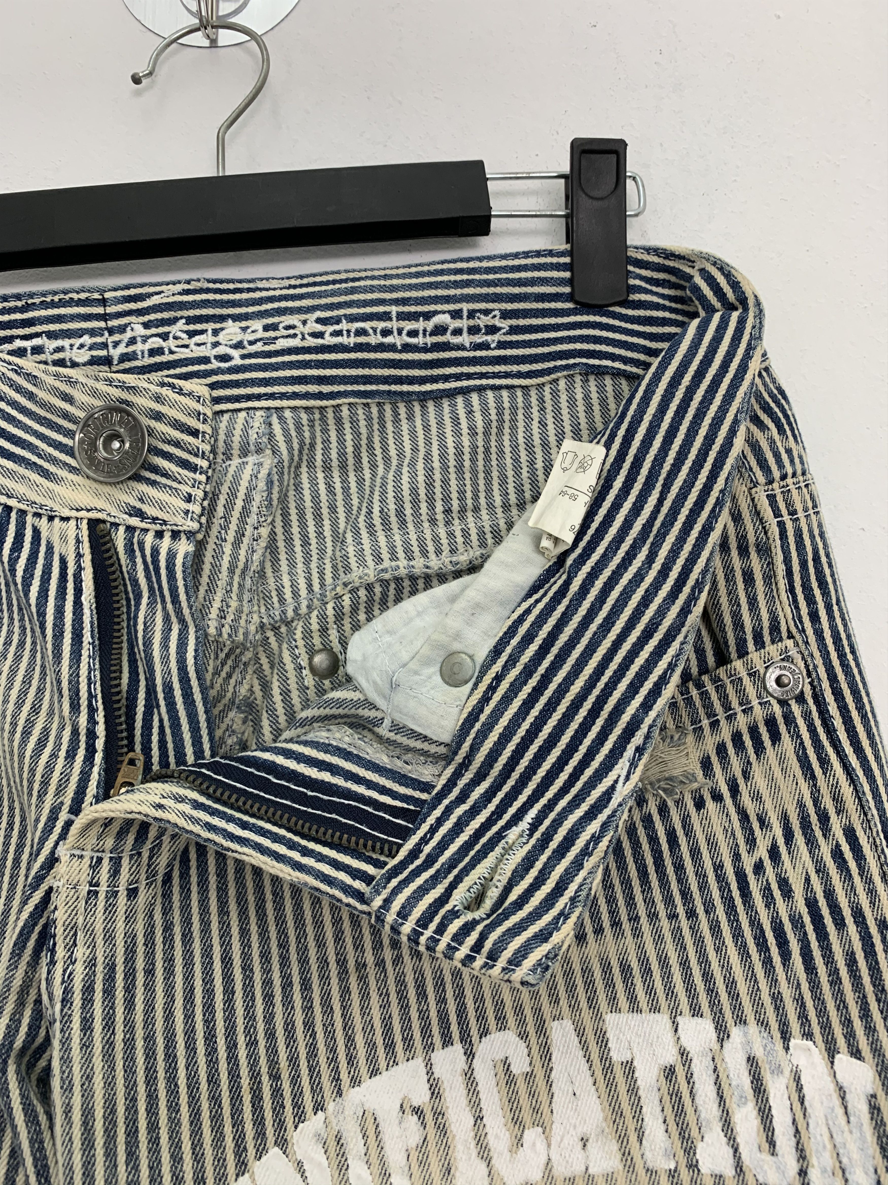 Japanese Brand Custom Patches Pants Distressed Over The Stripe KissXJoker Size US 29 - 11 Thumbnail