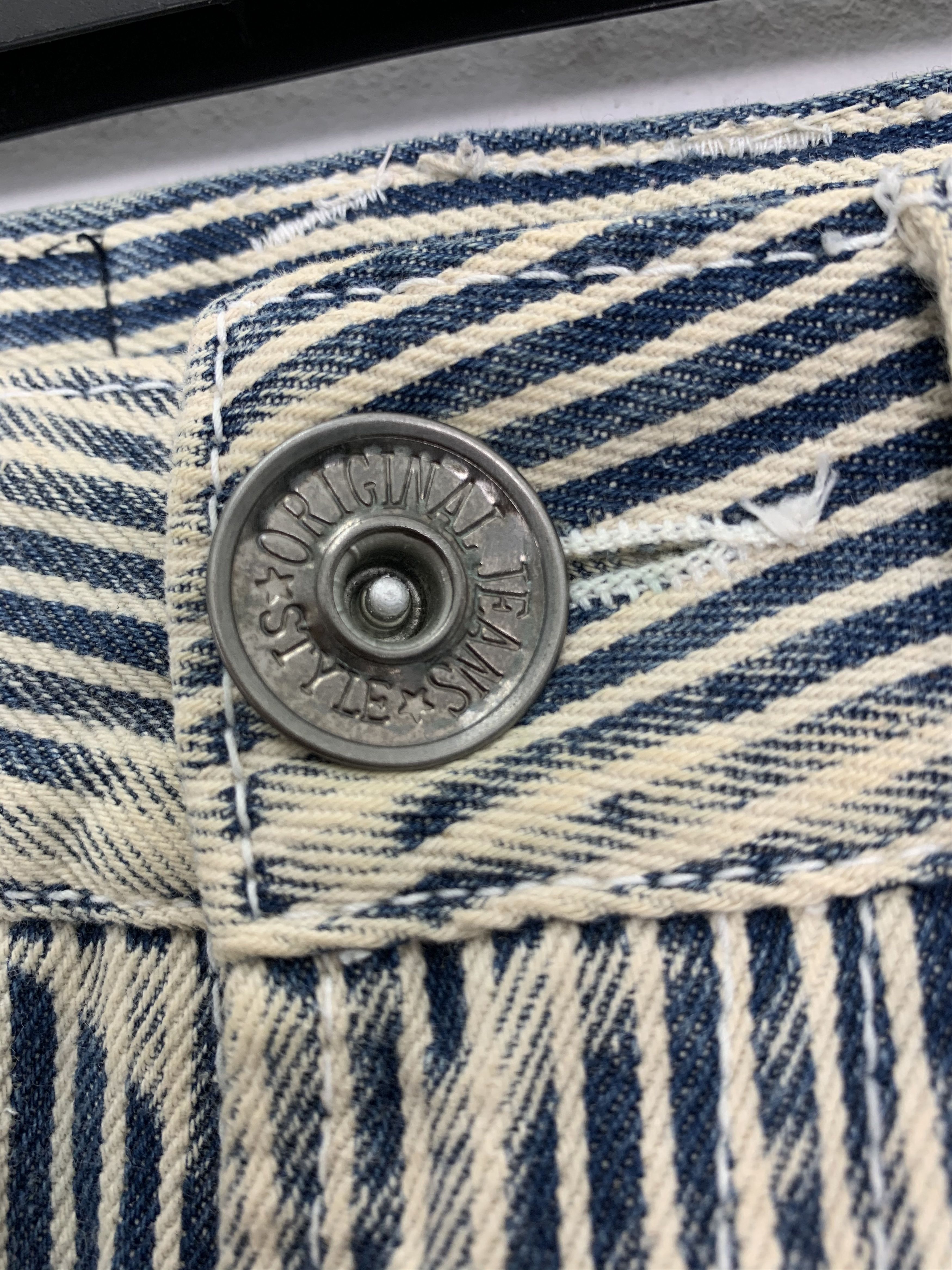 Japanese Brand Custom Patches Pants Distressed Over The Stripe KissXJoker Size US 29 - 10 Thumbnail