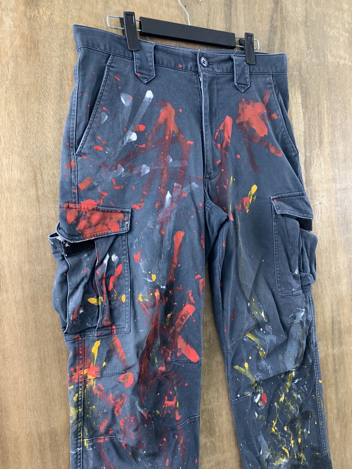 Japanese Brand Cargo Pants Multipocket Painted Custom Vtg Streetwear Size US 31 - 4 Thumbnail