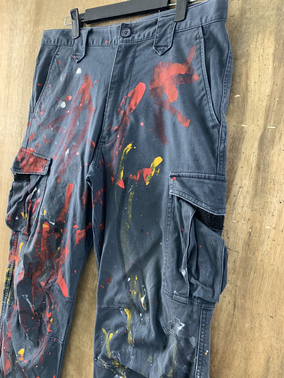 Japanese Brand Cargo Pants Multipocket Painted Custom Vtg Streetwear Size US 31 - 7 Thumbnail