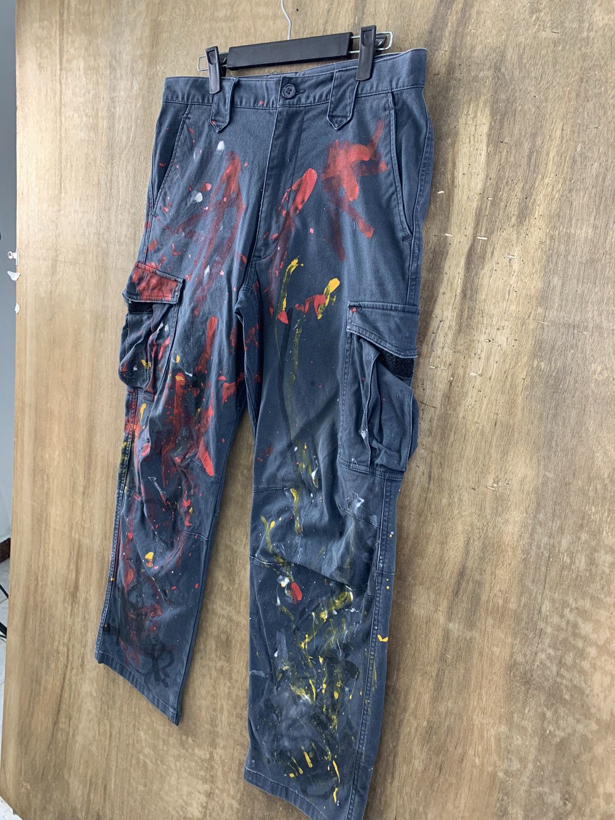 Japanese Brand Cargo Pants Multipocket Painted Custom Vtg Streetwear Size US 31 - 6 Thumbnail