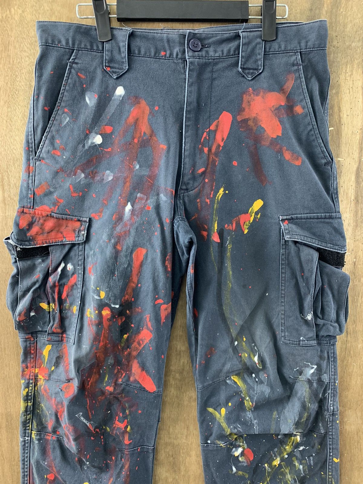 Japanese Brand Cargo Pants Multipocket Painted Custom Vtg Streetwear Size US 31 - 2 Thumbnail