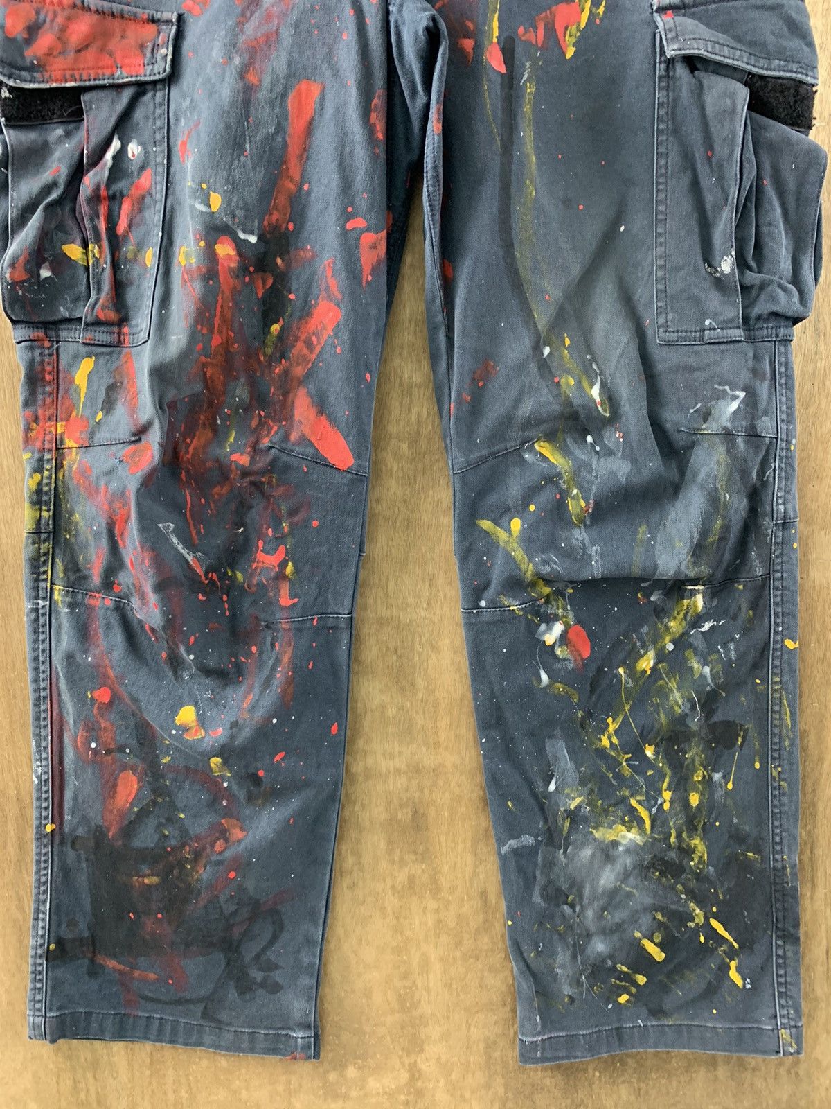Japanese Brand Cargo Pants Multipocket Painted Custom Vtg Streetwear Size US 31 - 3 Thumbnail