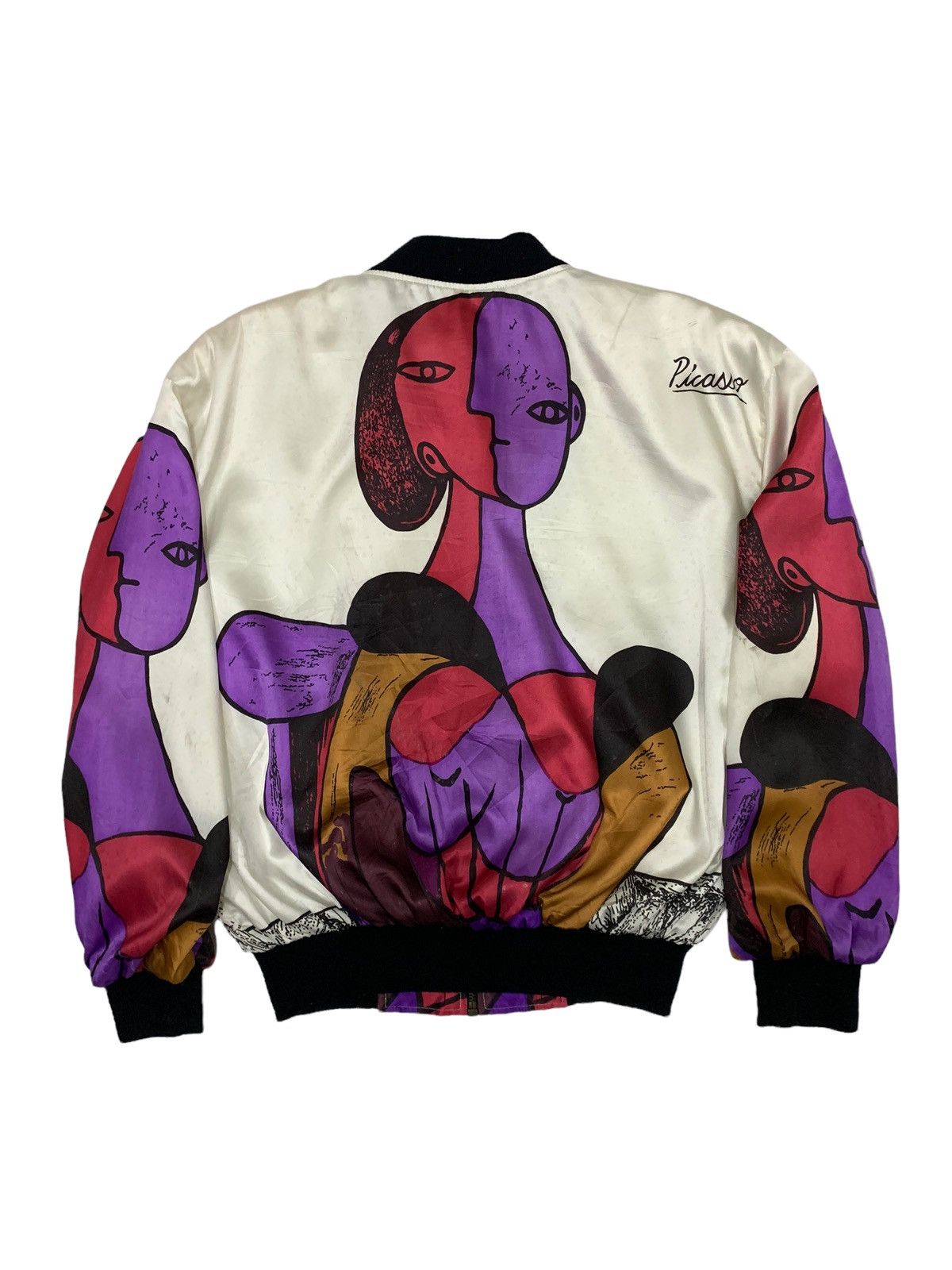 Art Comes First 🔥VTG PICASSO ART BOMBERS JACKET Size US L / EU 52-54 / 3 - 4 Thumbnail