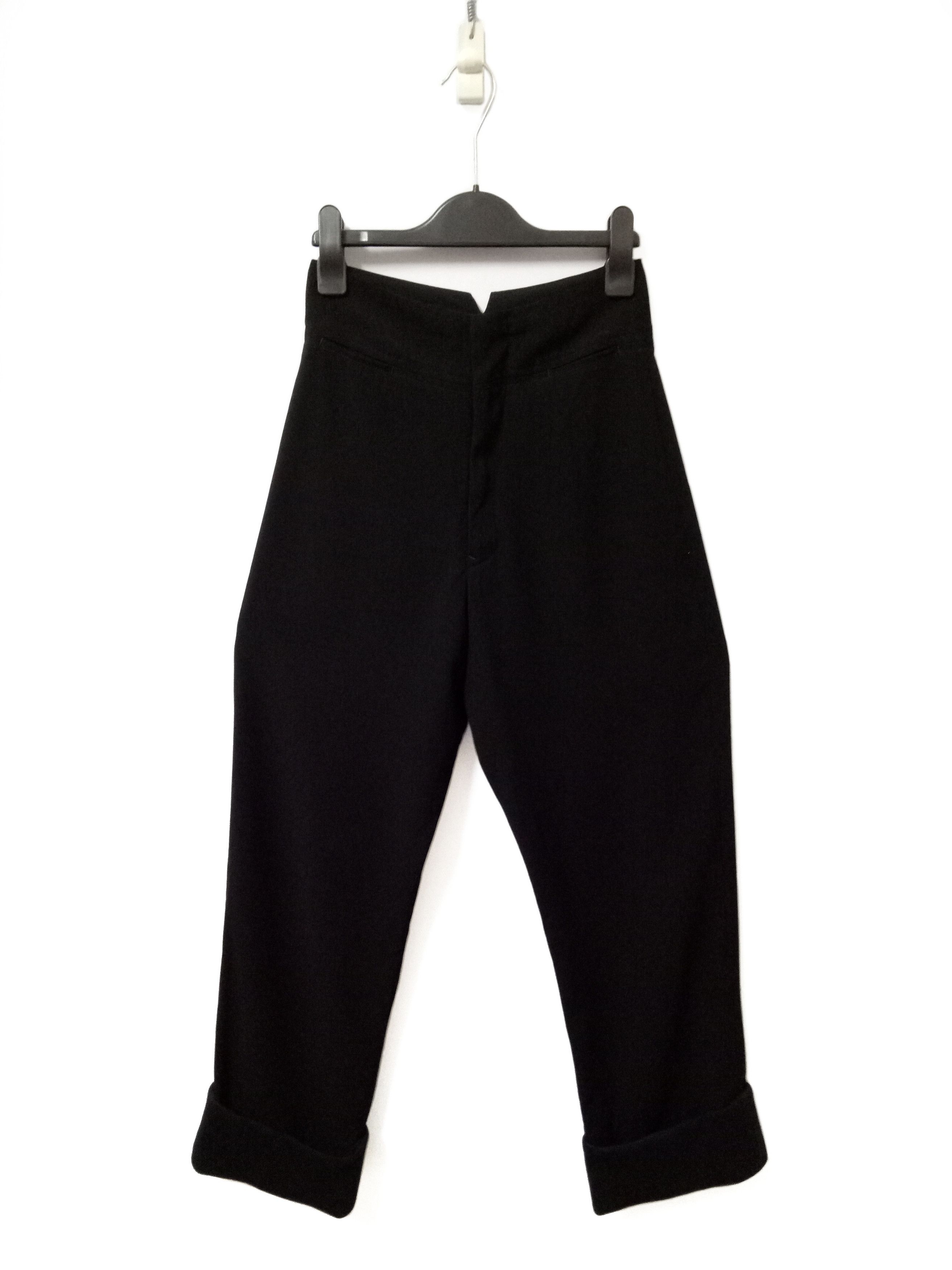 Yohji Yamamoto 🔥🔥🔥Yohji Yamamoto + Noir Black V-Back Pants Rare Design Size US 26 / EU 42 - 1 Thumbnail