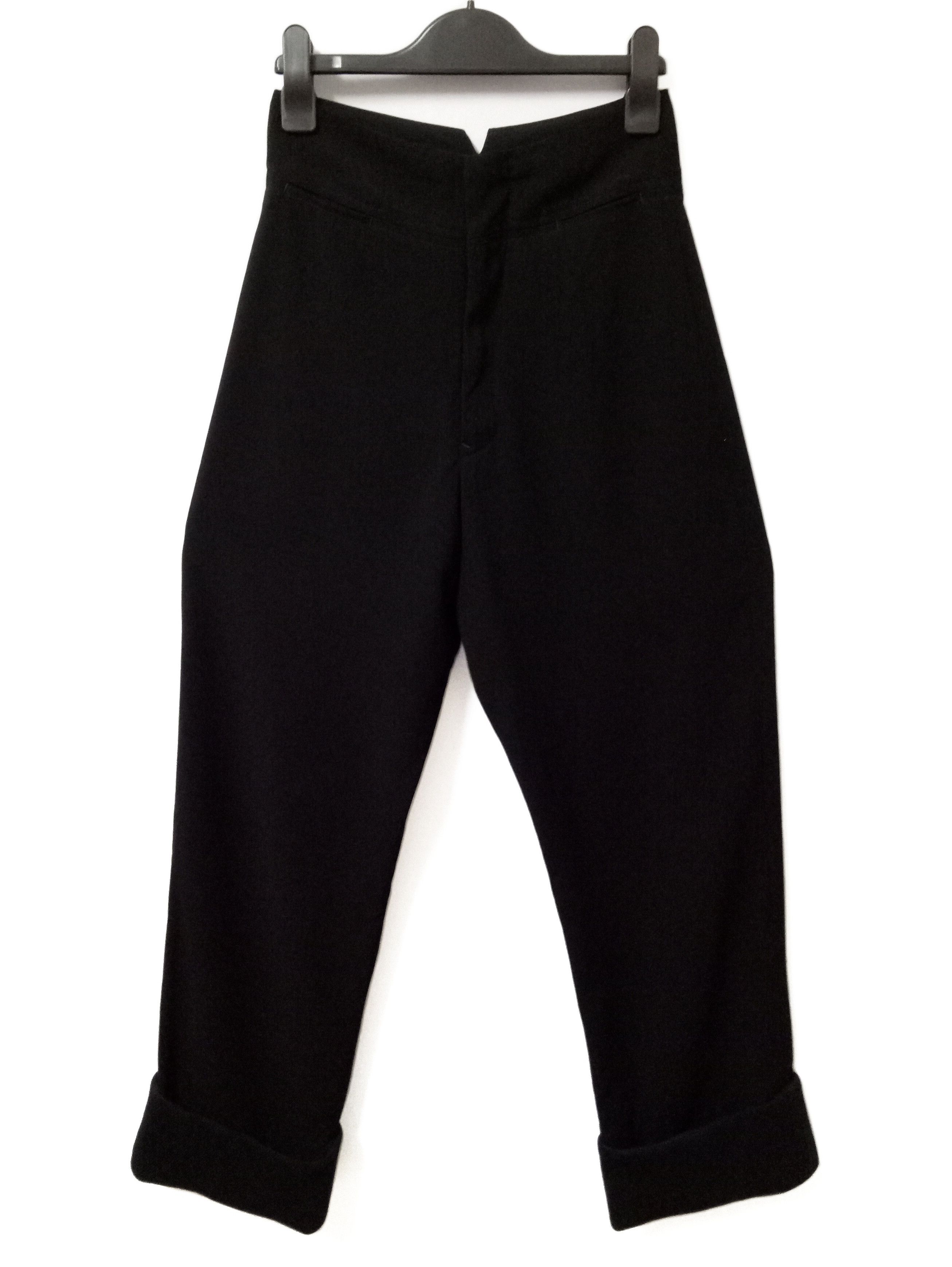 Yohji Yamamoto 🔥🔥🔥Yohji Yamamoto + Noir Black V-Back Pants Rare Design Size US 26 / EU 42 - 7 Thumbnail