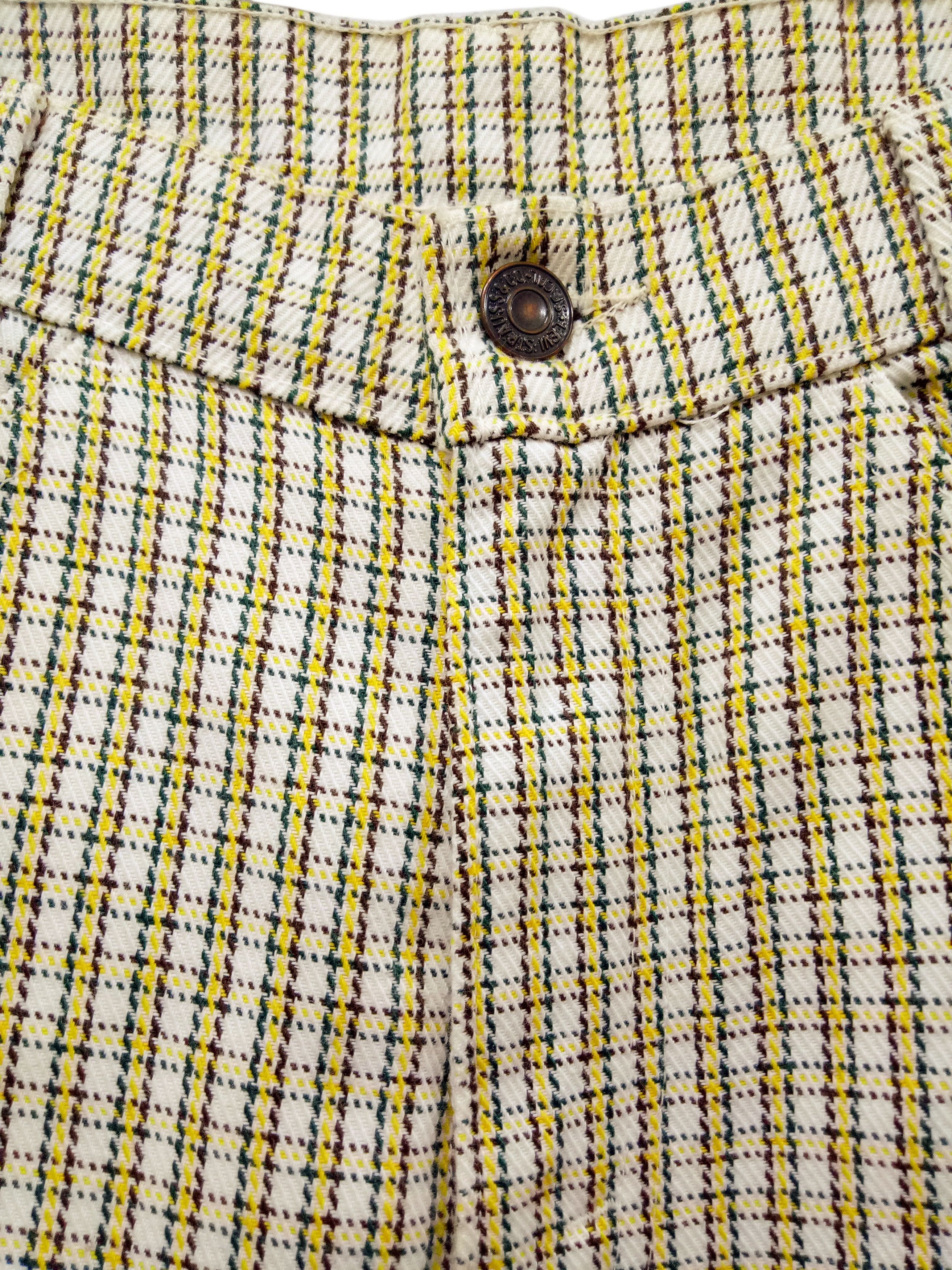 Levi's 🔥🔥🔥Vtg Flared LEVIS STA-PREST Checkered Pants Talon Zip Size US 29 - 13 Thumbnail