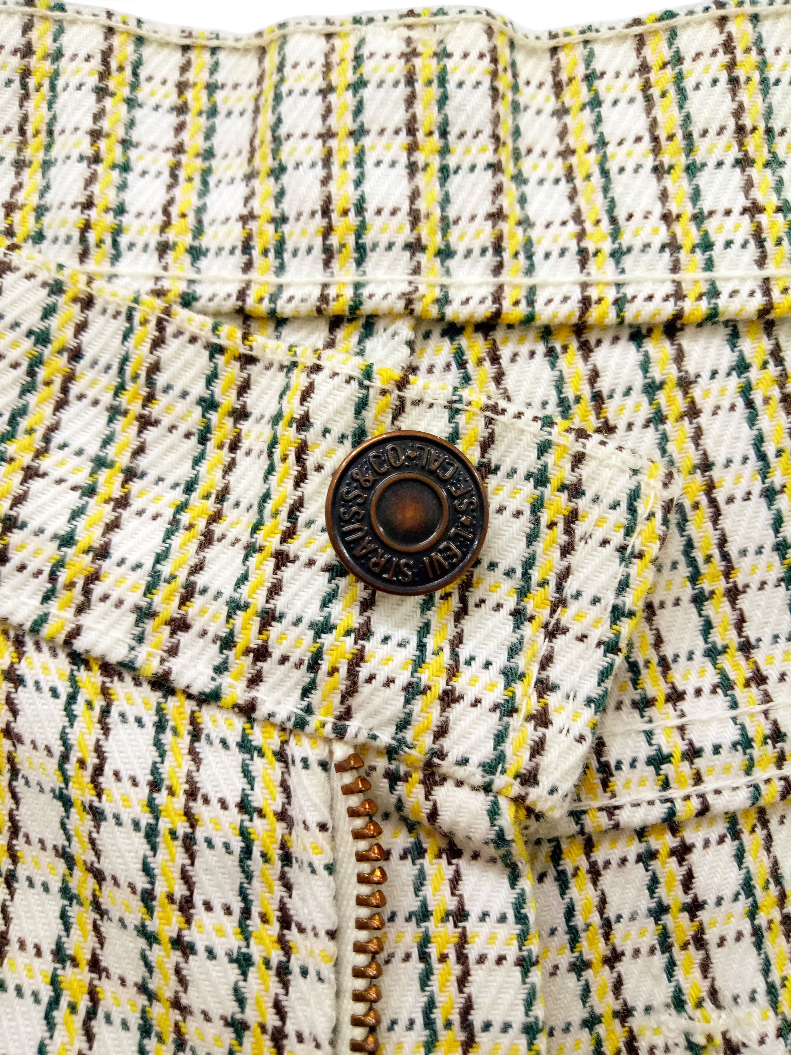 Levi's 🔥🔥🔥Vtg Flared LEVIS STA-PREST Checkered Pants Talon Zip Size US 29 - 16 Thumbnail