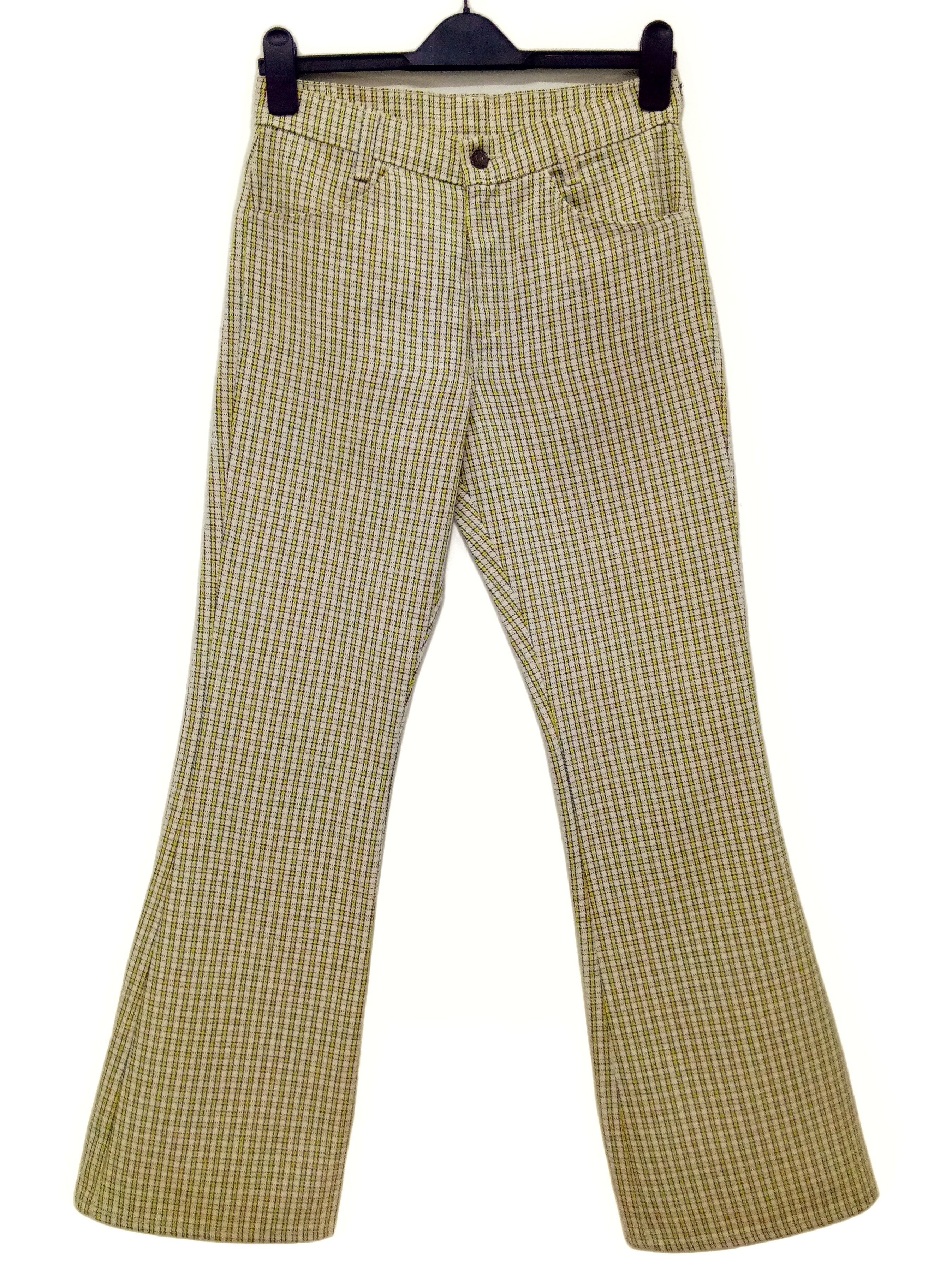 Levi's 🔥🔥🔥Vtg Flared LEVIS STA-PREST Checkered Pants Talon Zip Size US 29 - 9 Thumbnail