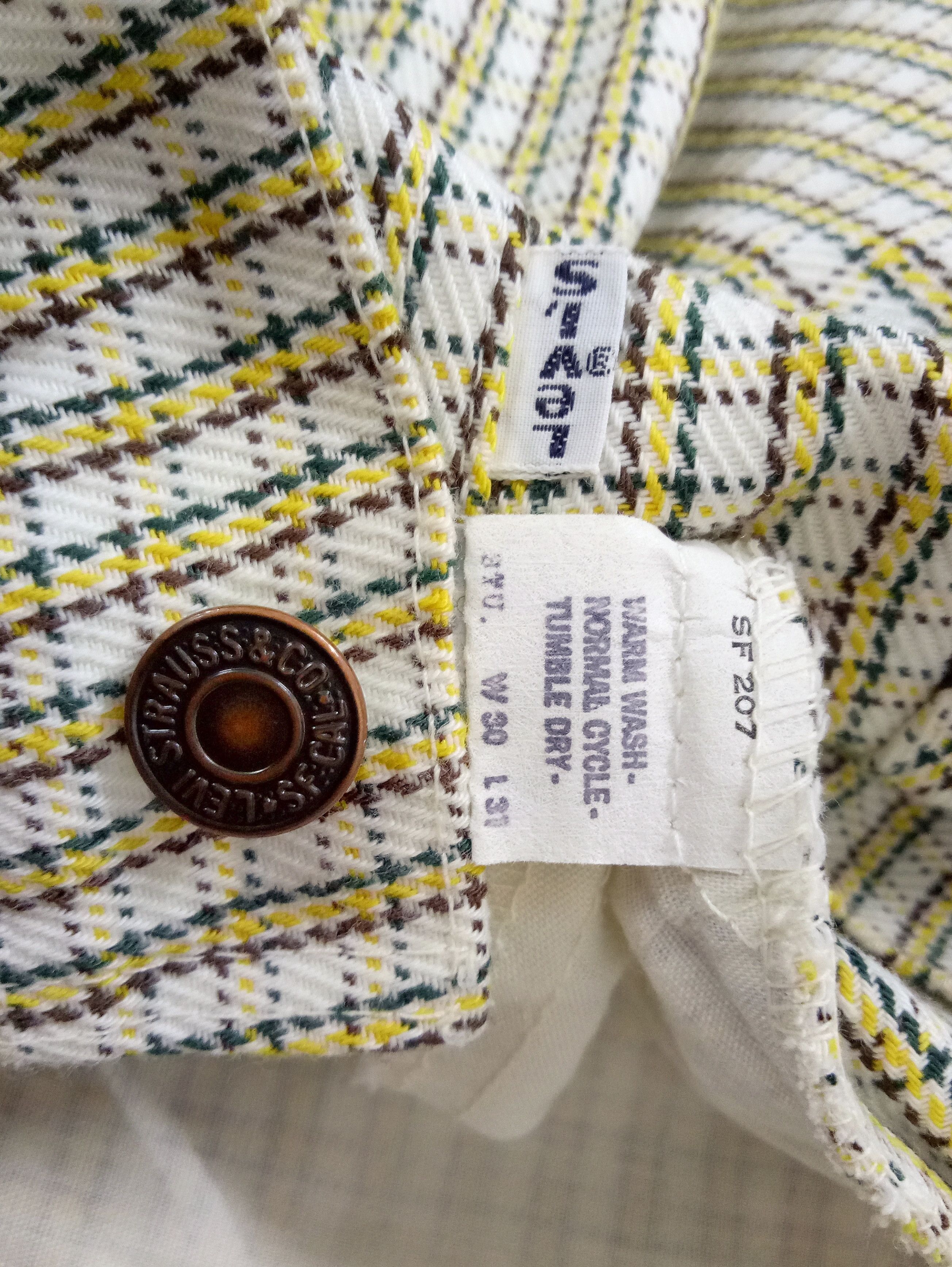 Levi's 🔥🔥🔥Vtg Flared LEVIS STA-PREST Checkered Pants Talon Zip Size US 29 - 18 Thumbnail