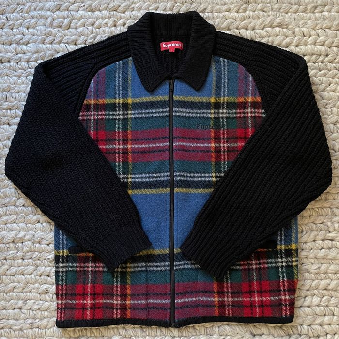 Supreme Supreme Plaid Front Zip Sweater | Grailed