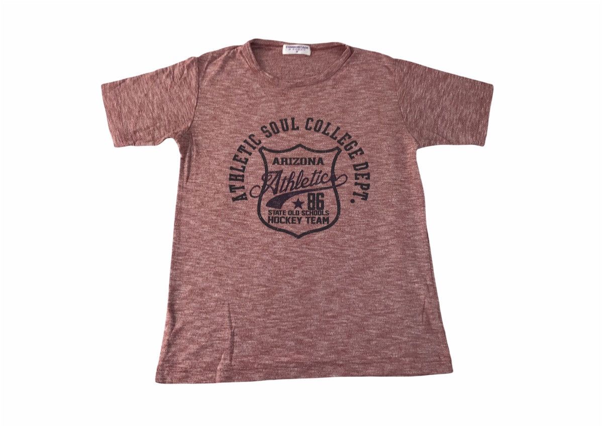 image of Vintage Commontage Athletic Soul College Hockey Team Printed Tee in Dust Pink, Men's (Size Small)