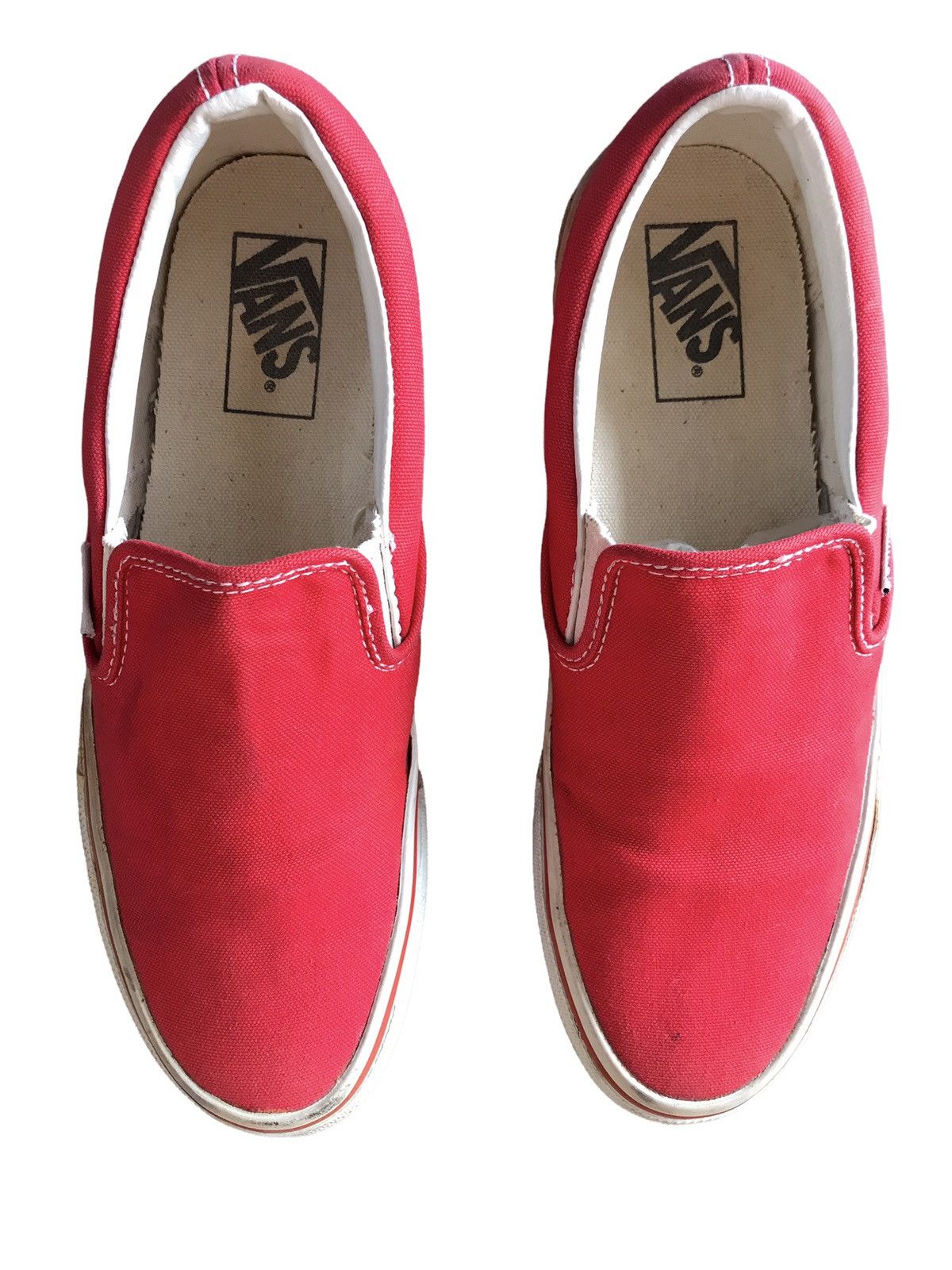 Vans Vans Canvas Red Slip-on Sneakers Size US 7.5 / EU 40-41 - 1 Thumbnail