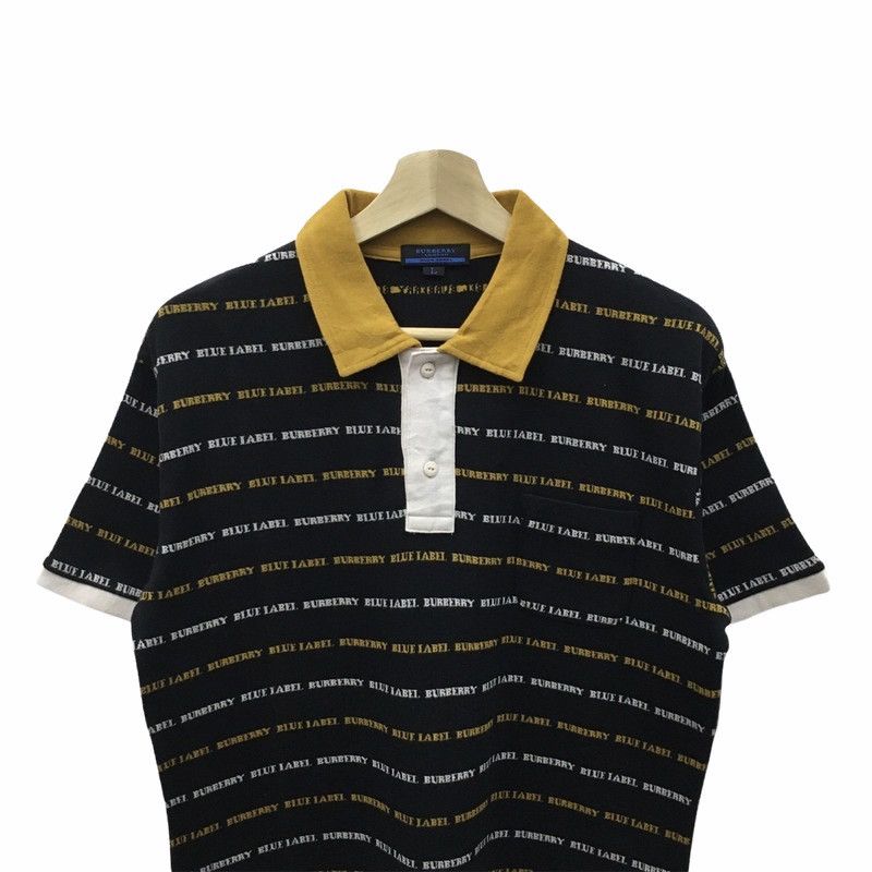 Burberry Rare!! Burberry Blue Label Fullprint Spellout Polo Shirts Size US M / EU 48-50 / 2 - 3 Thumbnail