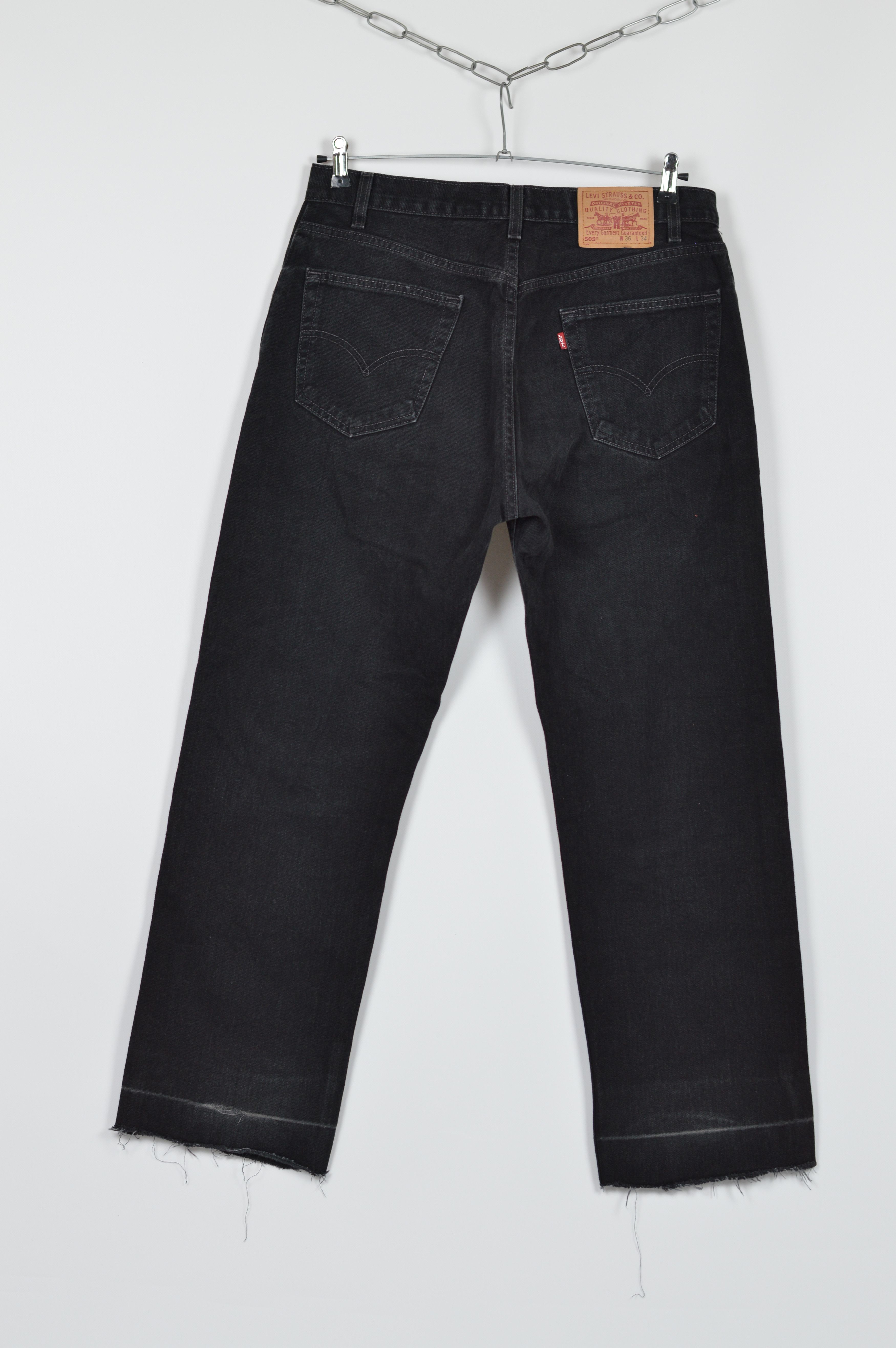 Levi's Vintage Clothing × Vintage Vintage Levi's 505 Made In USA Black Distressed Denim Pant Size US 36 / EU 52 - 2 Thumbnail
