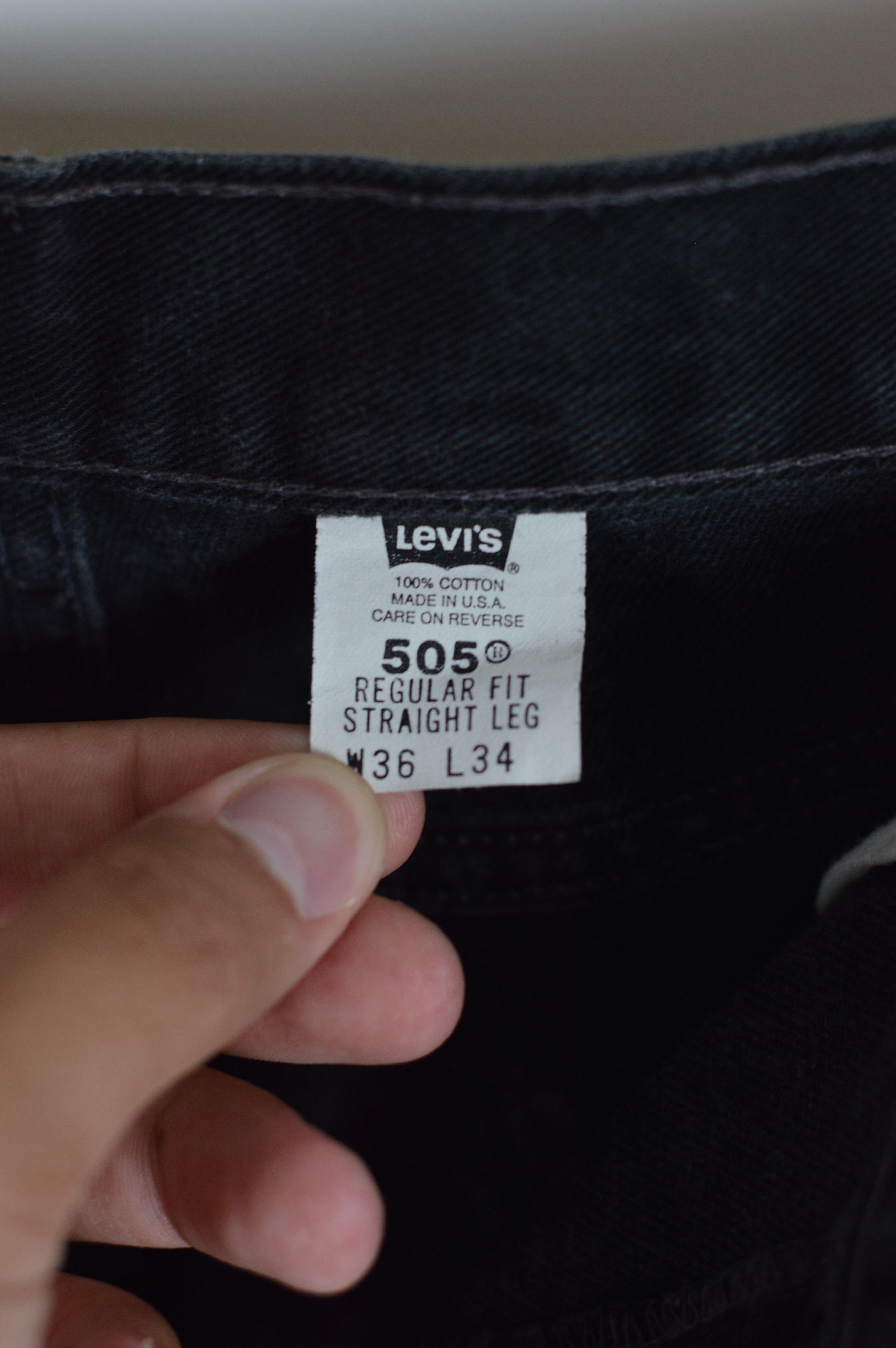 Levi's Vintage Clothing × Vintage Vintage Levi's 505 Made In USA Black Distressed Denim Pant Size US 36 / EU 52 - 15 Thumbnail