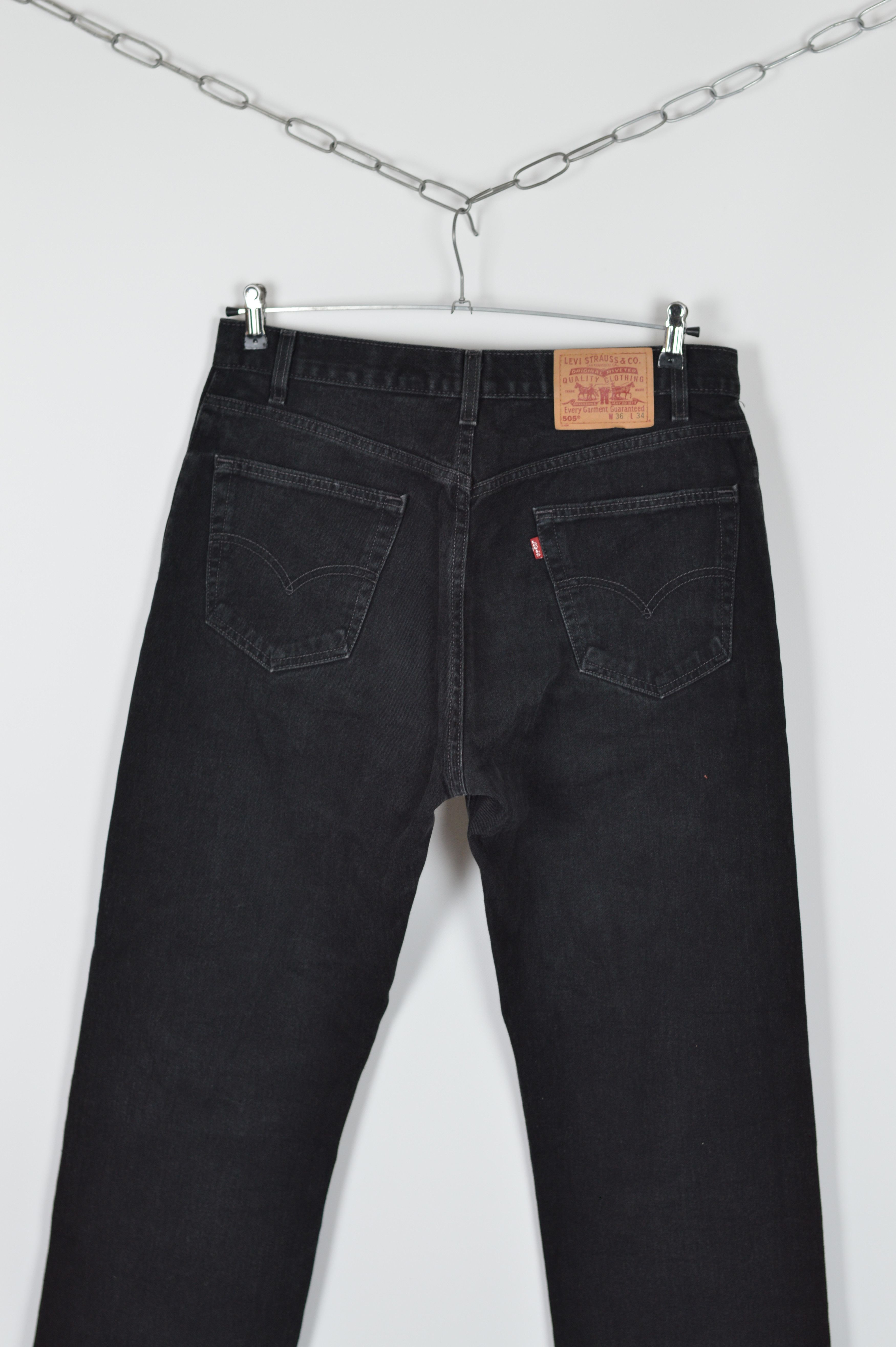 Levi's Vintage Clothing × Vintage Vintage Levi's 505 Made In USA Black Distressed Denim Pant Size US 36 / EU 52 - 8 Thumbnail
