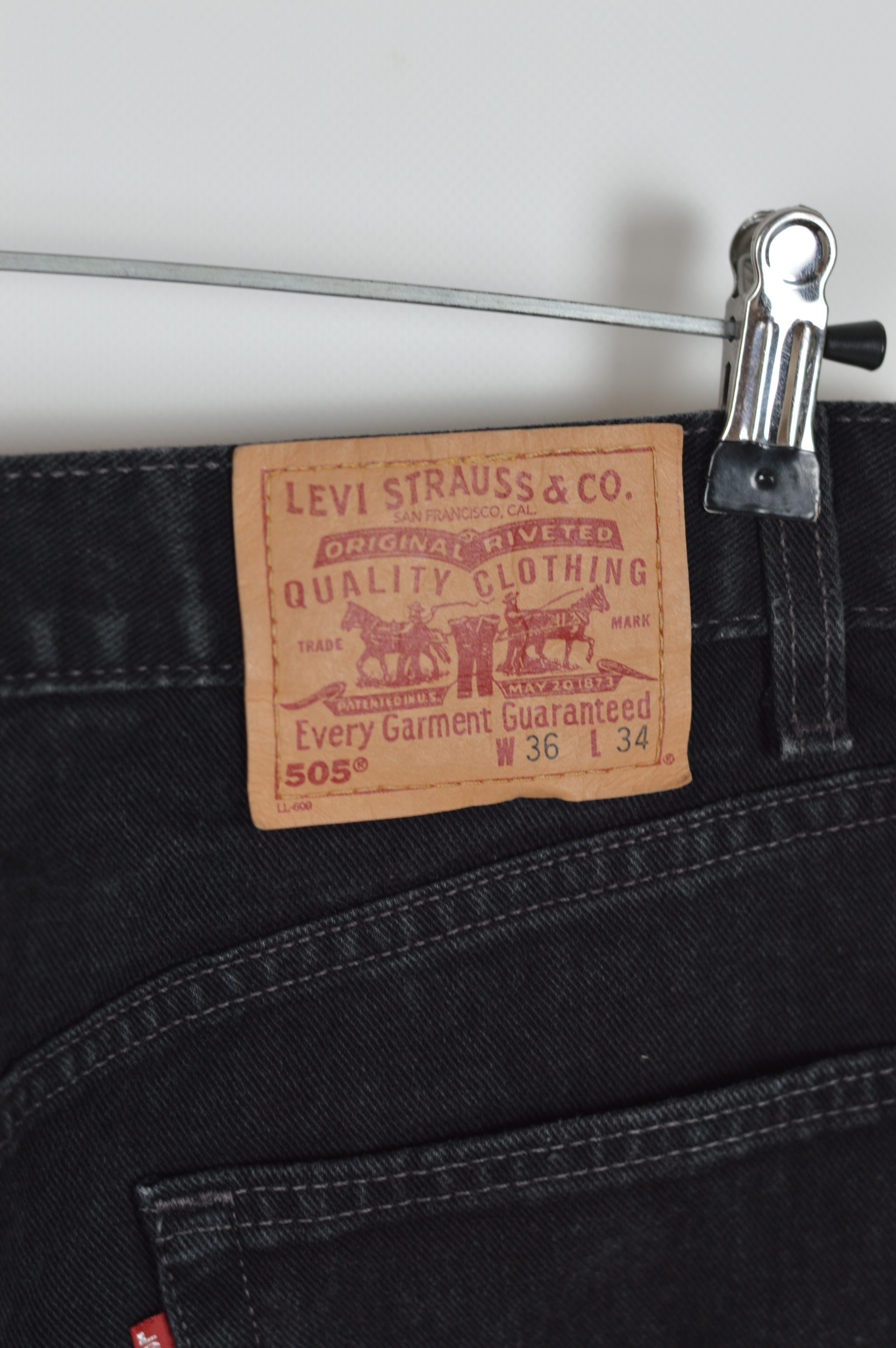 Levi's Vintage Clothing × Vintage Vintage Levi's 505 Made In USA Black Distressed Denim Pant Size US 36 / EU 52 - 14 Thumbnail