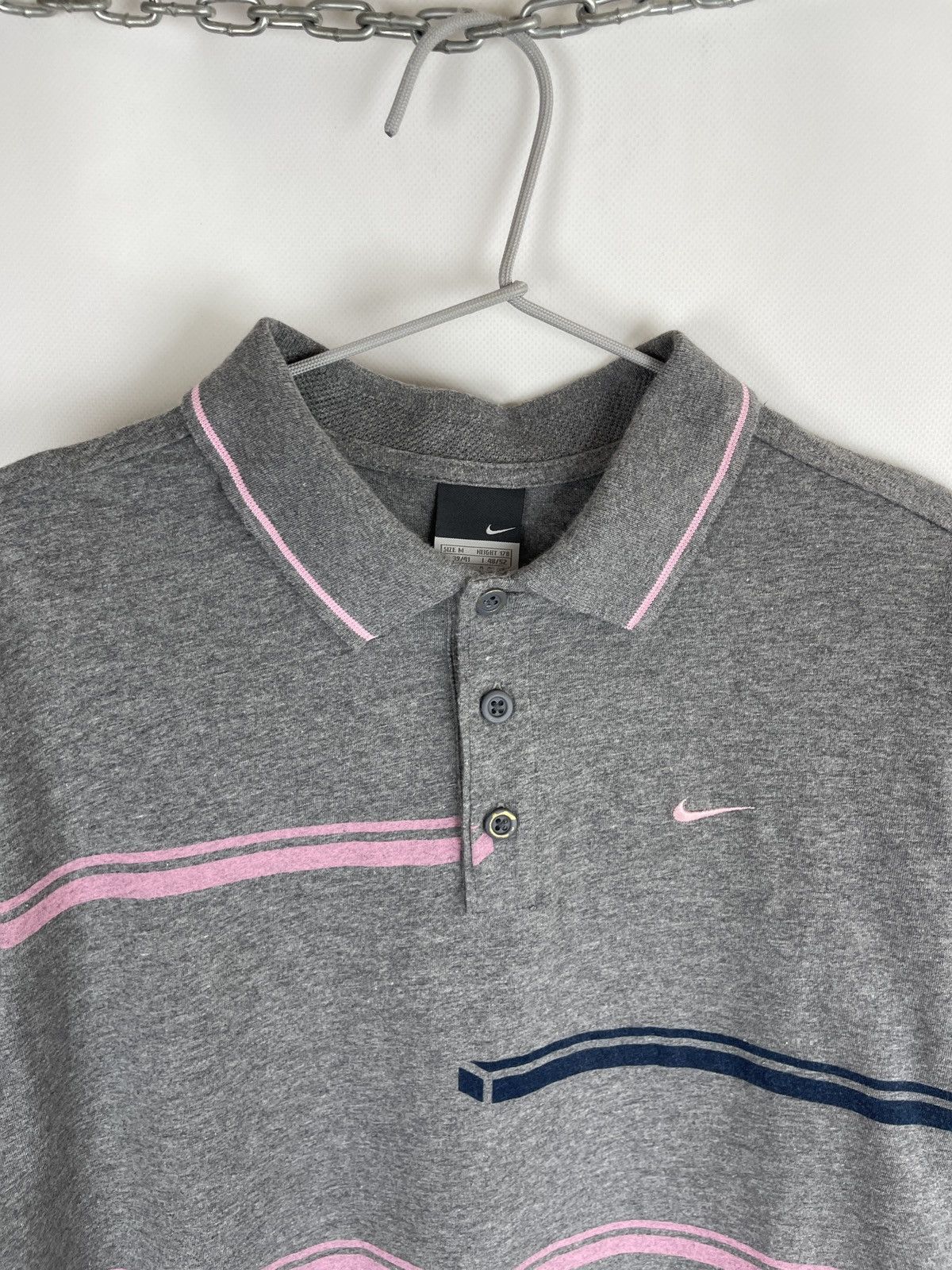 Nike Nike vintage y2k grey striped pink blue tennis court polo Size US M / EU 48-50 / 2 - 8 Thumbnail