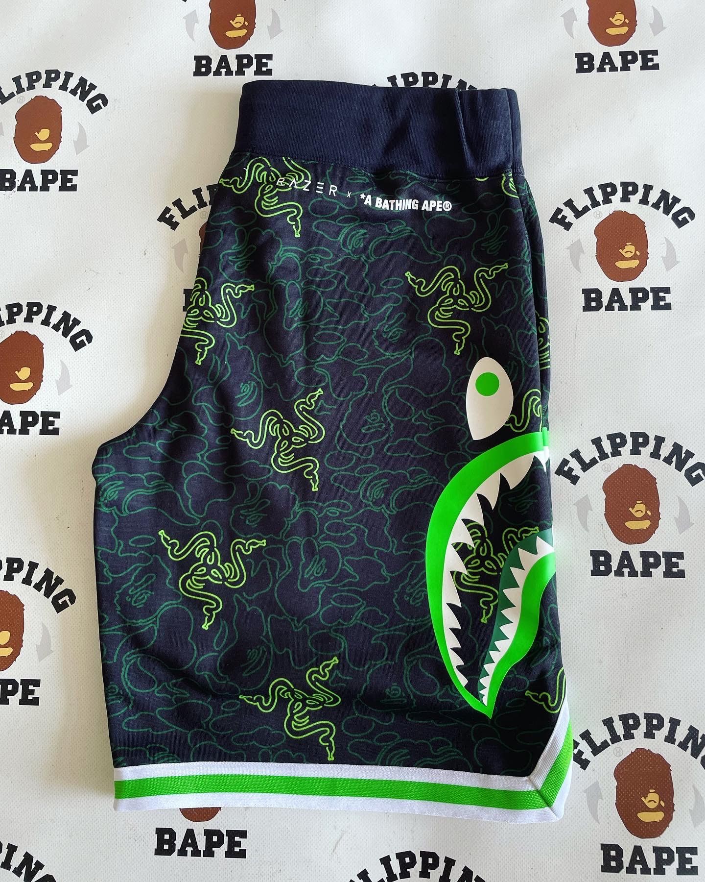 Bape BAPE X RAZER NEON CAMO BASKETBALL SWEAT SHORTS Size US 32 / EU 48 - 4 Thumbnail