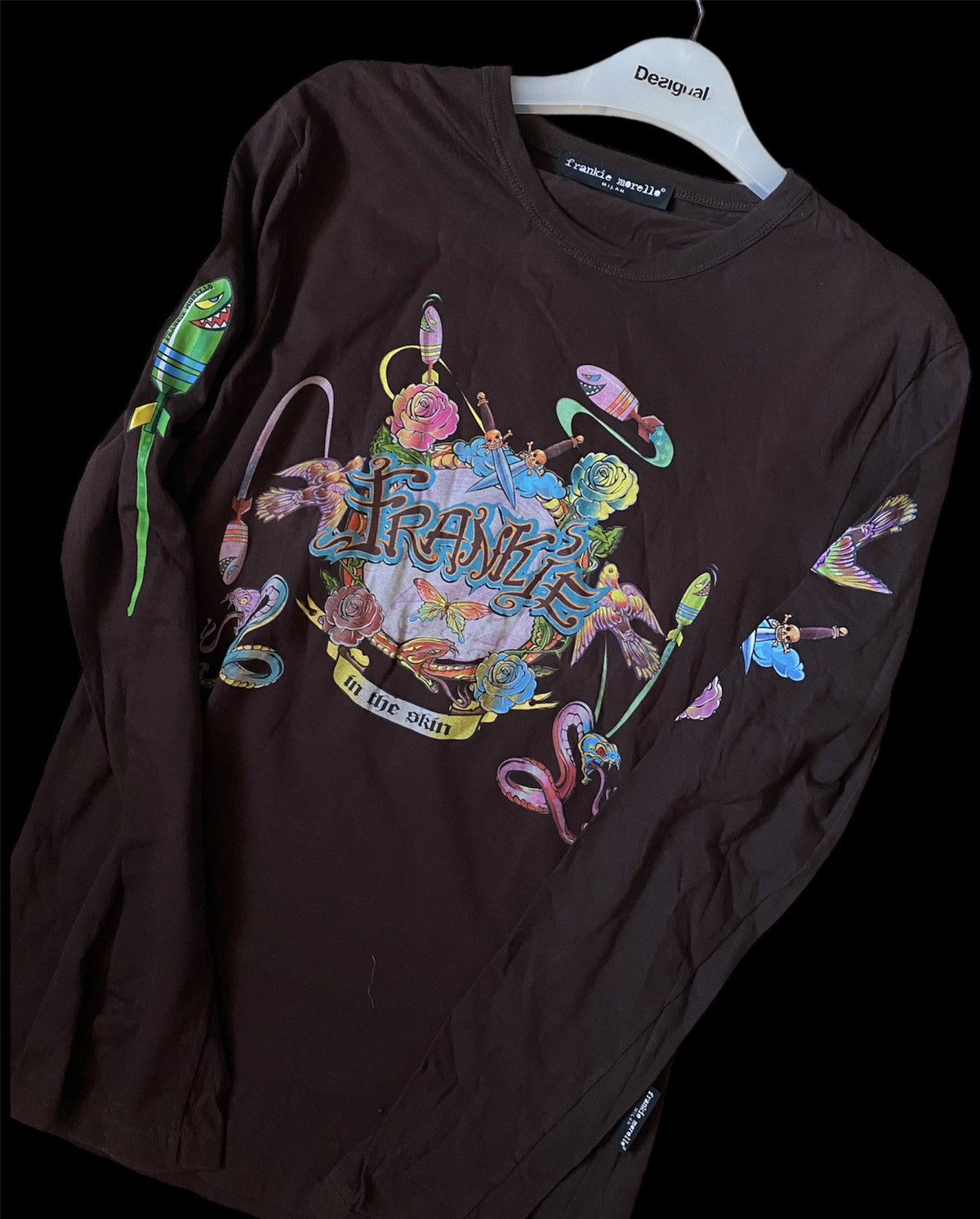 Frankie Morello × Japanese Brand × Vintage Y2K Frankie Morello Milan brown Print Longsleve shirt Size US M / EU 48-50 / 2 - 3 Thumbnail