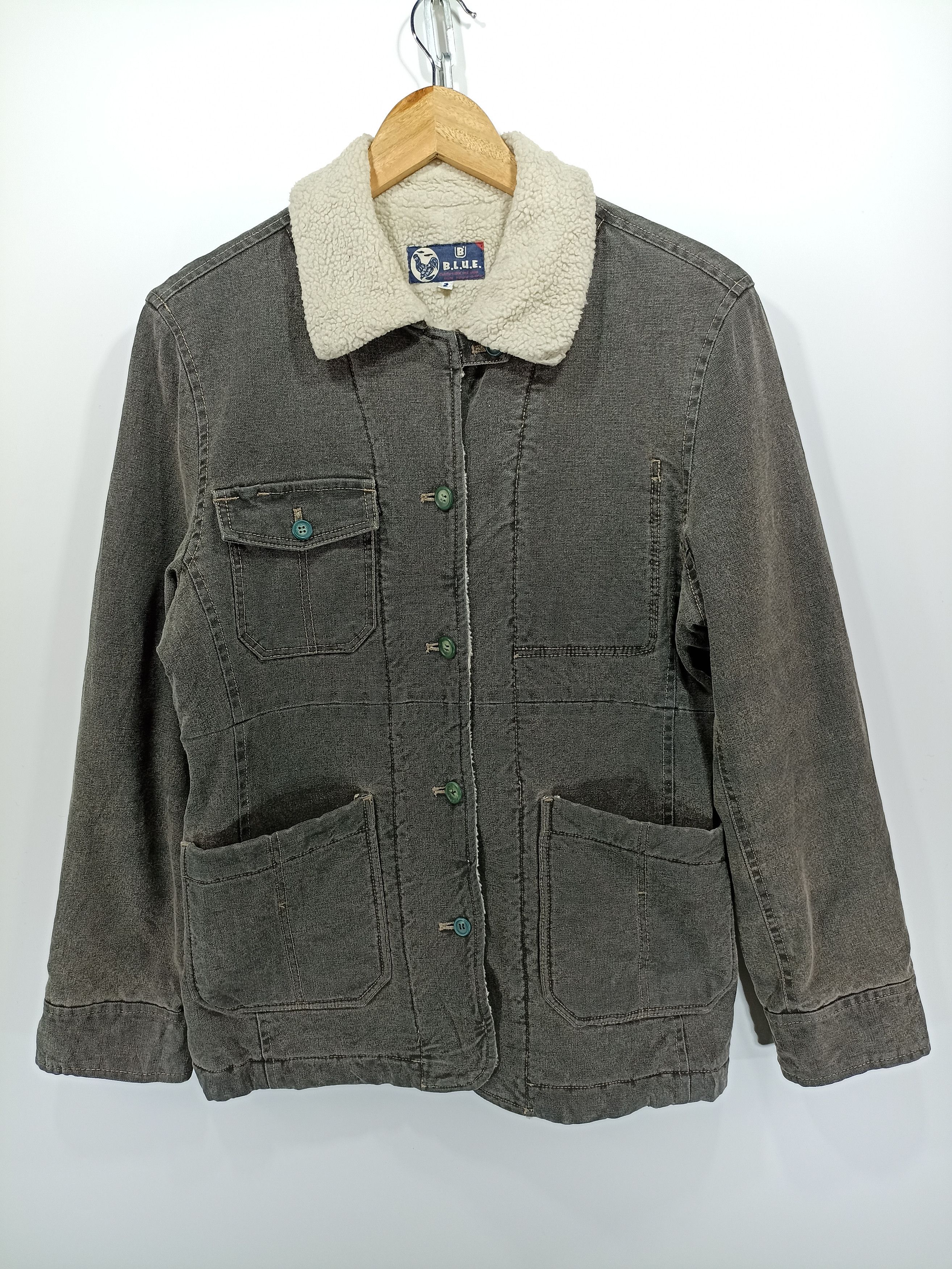 Vintage Blue Blue Japan Denim Lining Sherpa Jacket