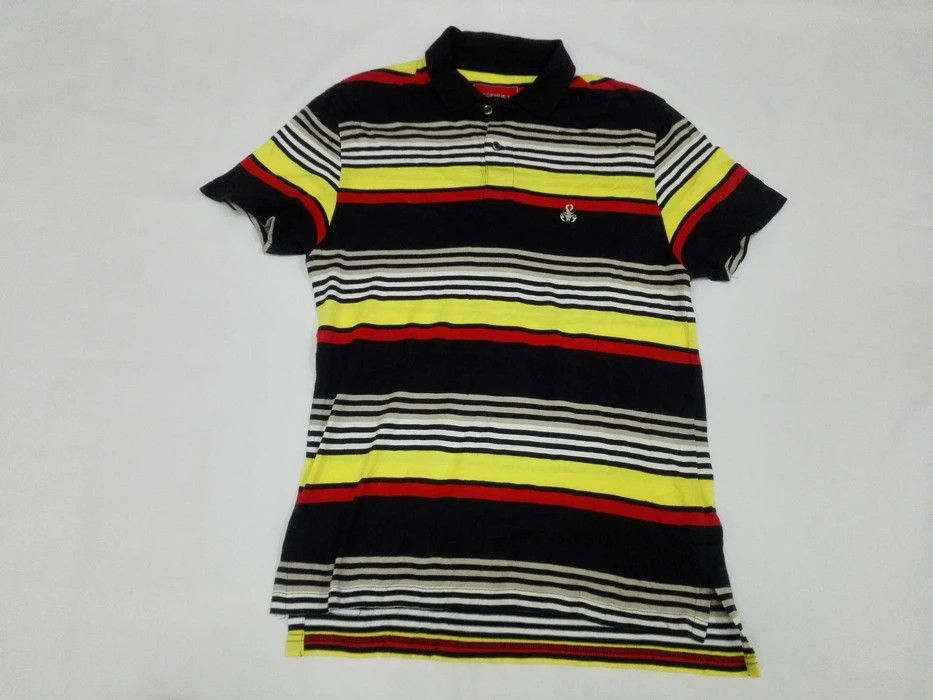Japanese Brand SOPHNET. Scorpion Embroidery Logo Colorful Striped Polo Tee Size US S / EU 44-46 / 1 - 1 Thumbnail