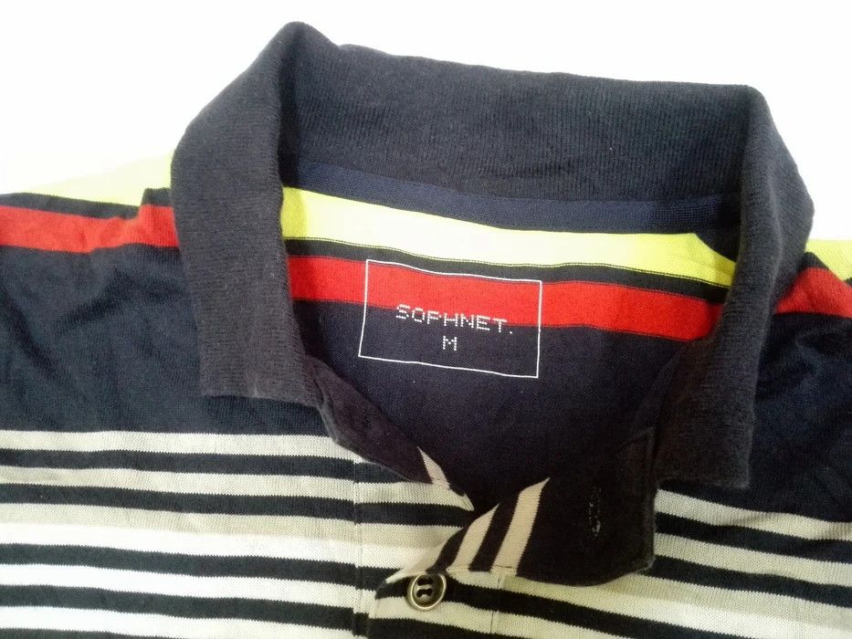 Japanese Brand SOPHNET. Scorpion Embroidery Logo Colorful Striped Polo Tee Size US S / EU 44-46 / 1 - 2 Thumbnail