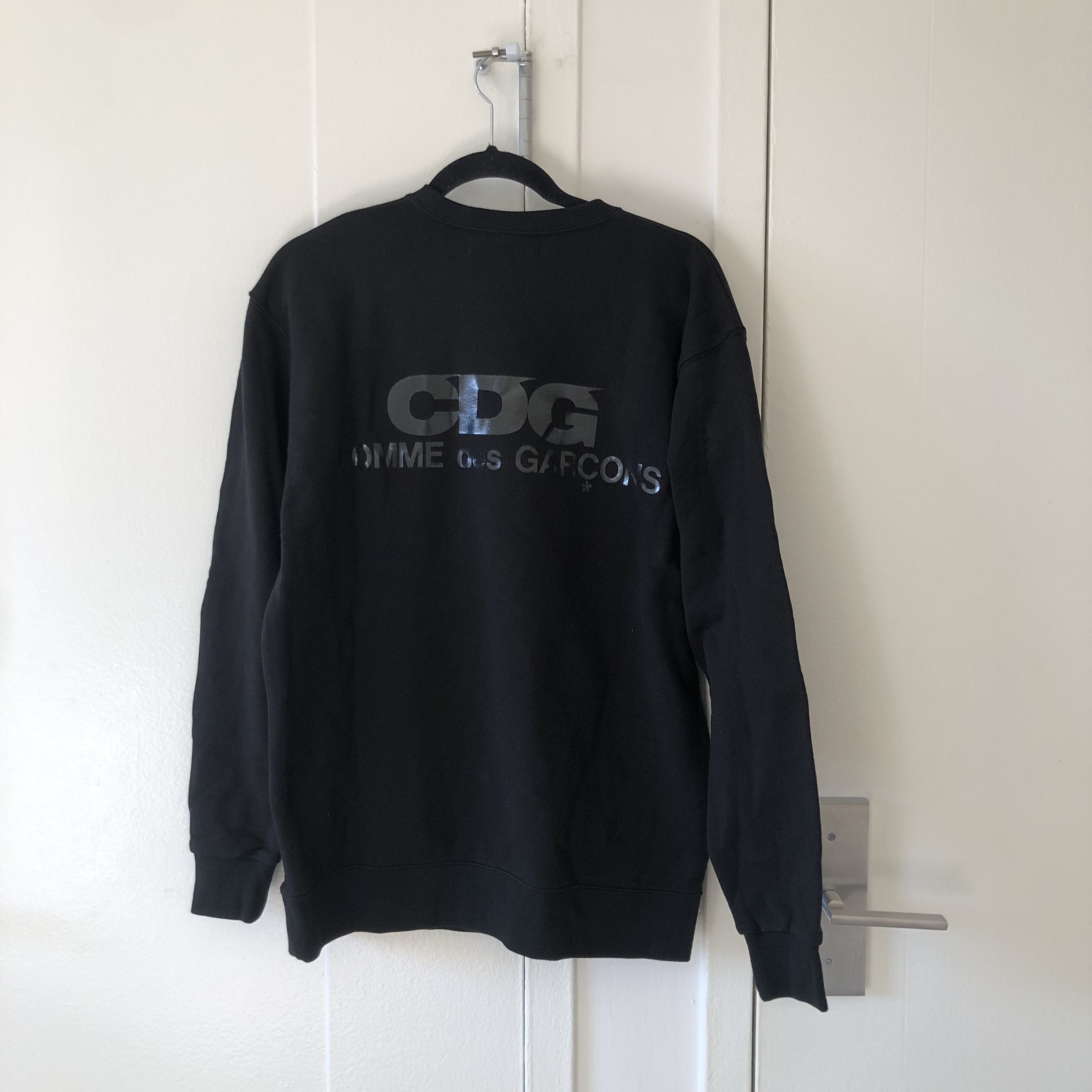 Image of Comme Des Garcons Comme De Garçons Logo Crewneck in Black, Men's (Size XL)