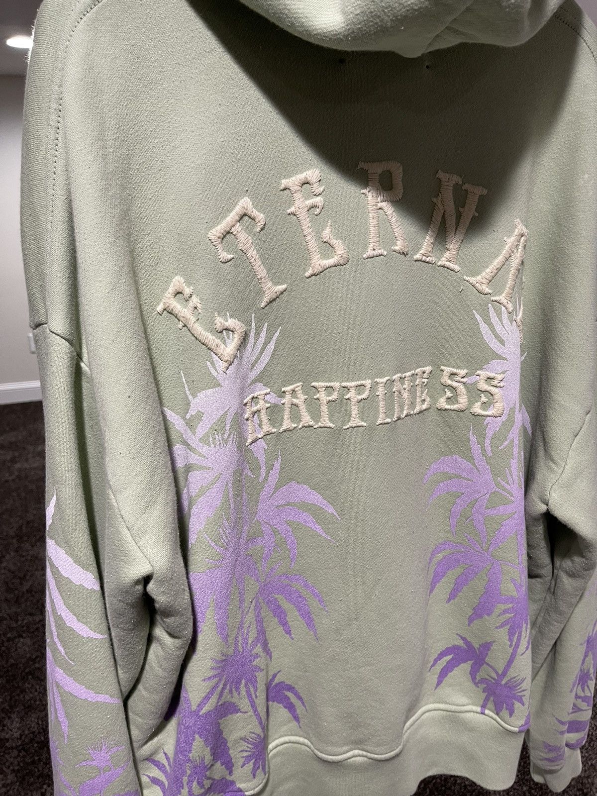 Amiri Amiri Eternal Happiness Palm Tree Mint Green Oversize Hoodie Size US S / EU 44-46 / 1 - 6 Thumbnail