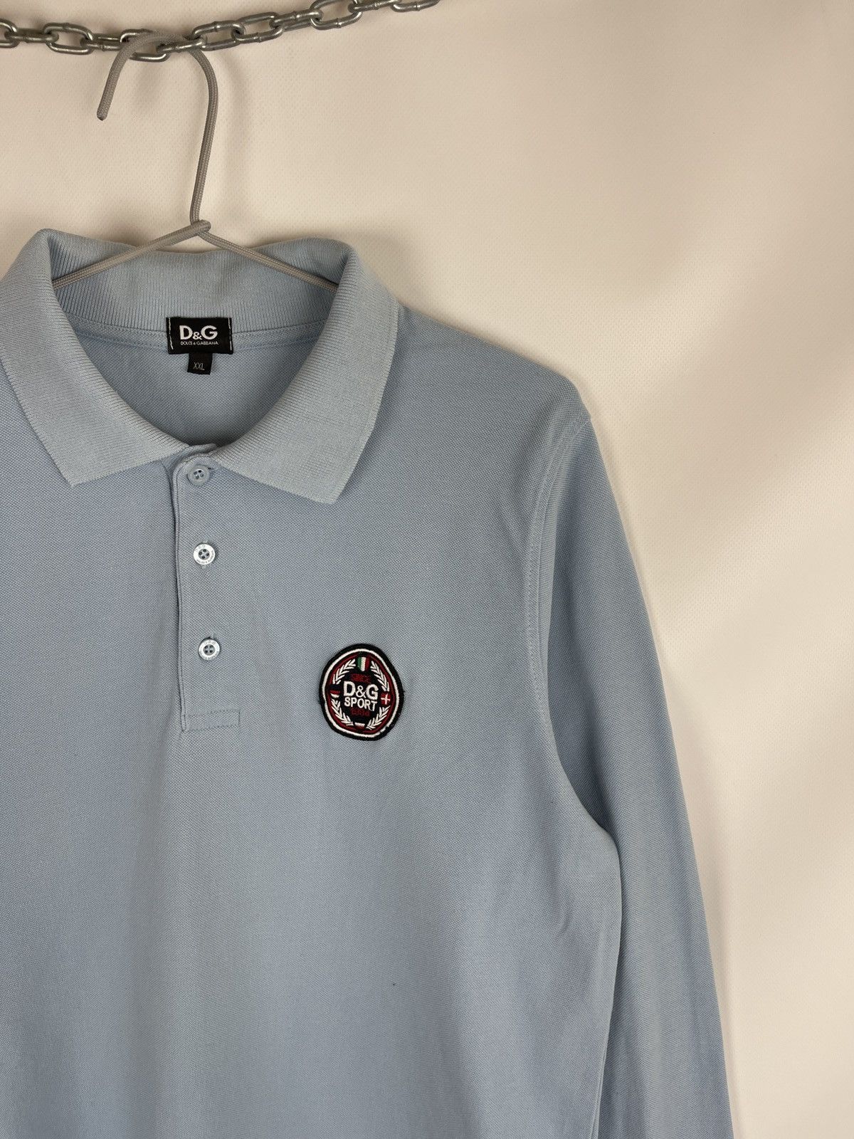 Dolce & Gabbana Dolce & Gabbana vintage blue long sleeve rugby polo shirt Size US L / EU 52-54 / 3 - 3 Thumbnail