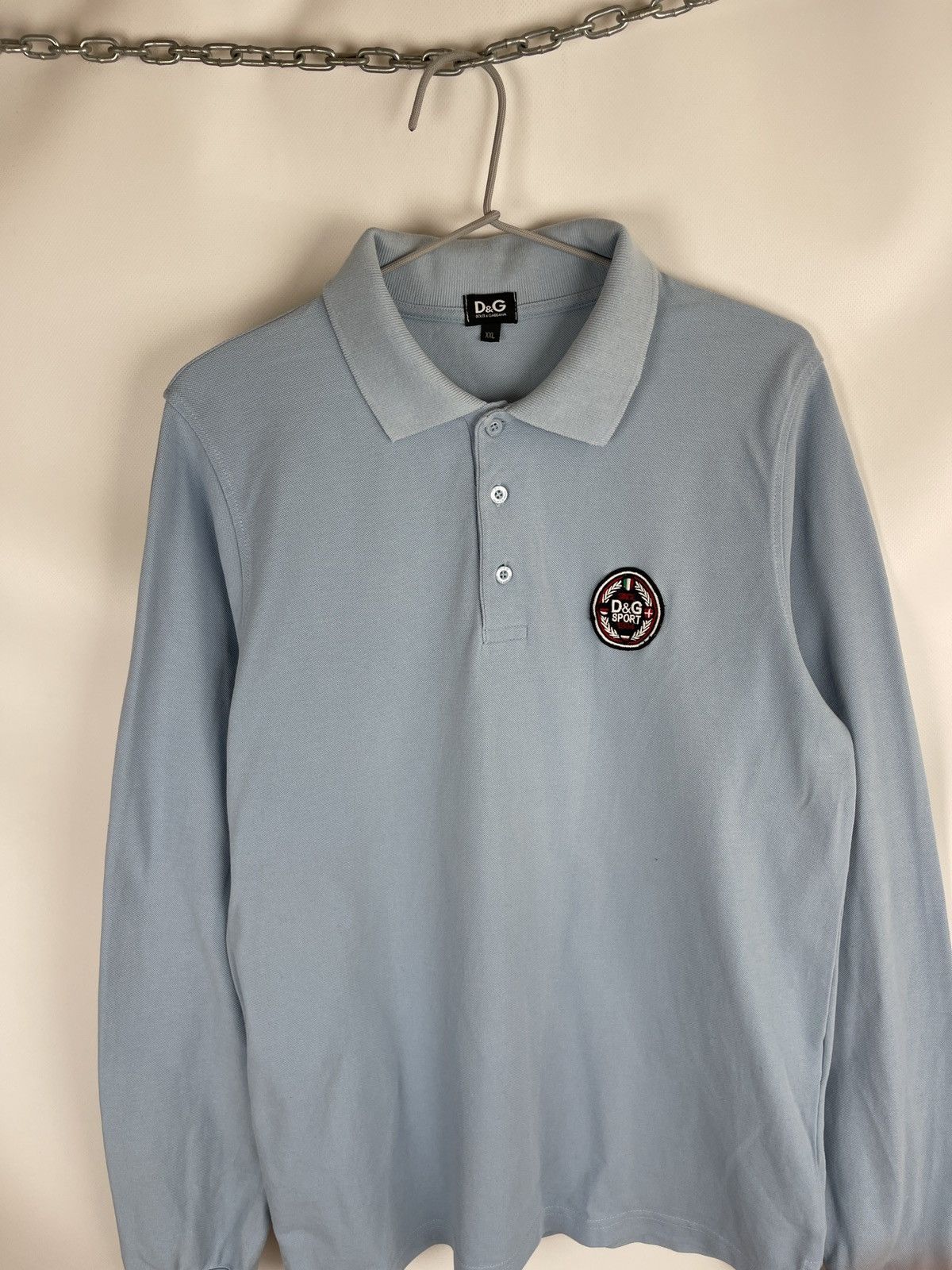 Dolce & Gabbana Dolce & Gabbana vintage blue long sleeve rugby polo shirt Size US L / EU 52-54 / 3 - 10 Thumbnail