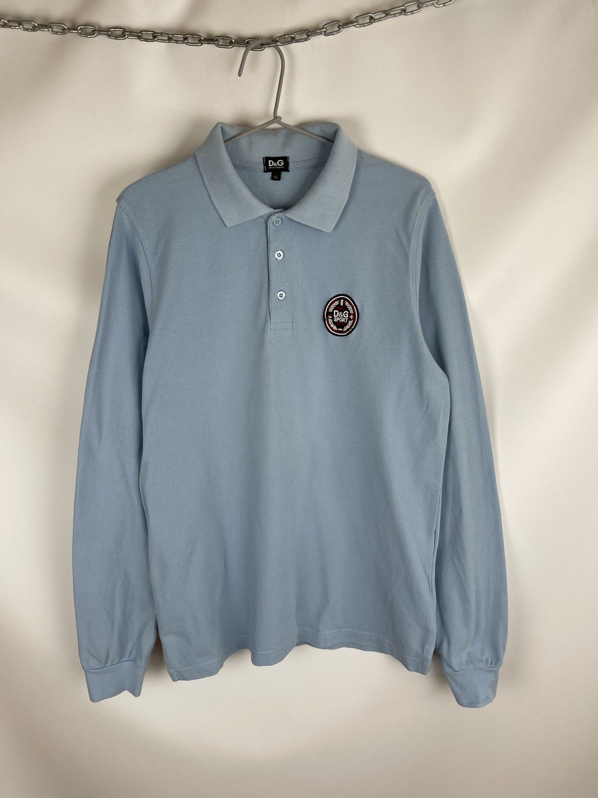 Dolce & Gabbana Dolce & Gabbana vintage blue long sleeve rugby polo shirt Size US L / EU 52-54 / 3 - 1 Thumbnail