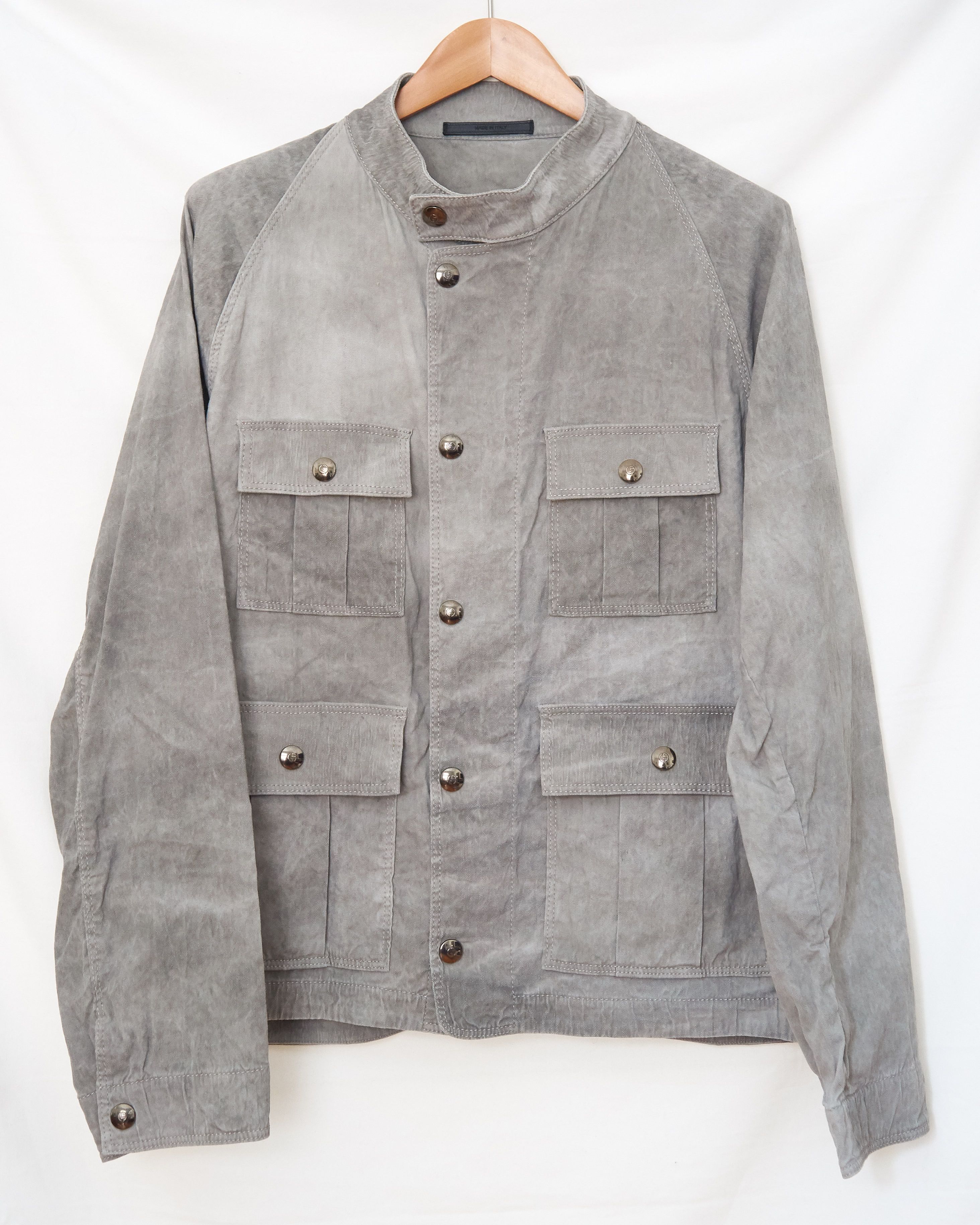 image of Giorgio Armani Linen Jacket in Grey, Men's (Size Large)