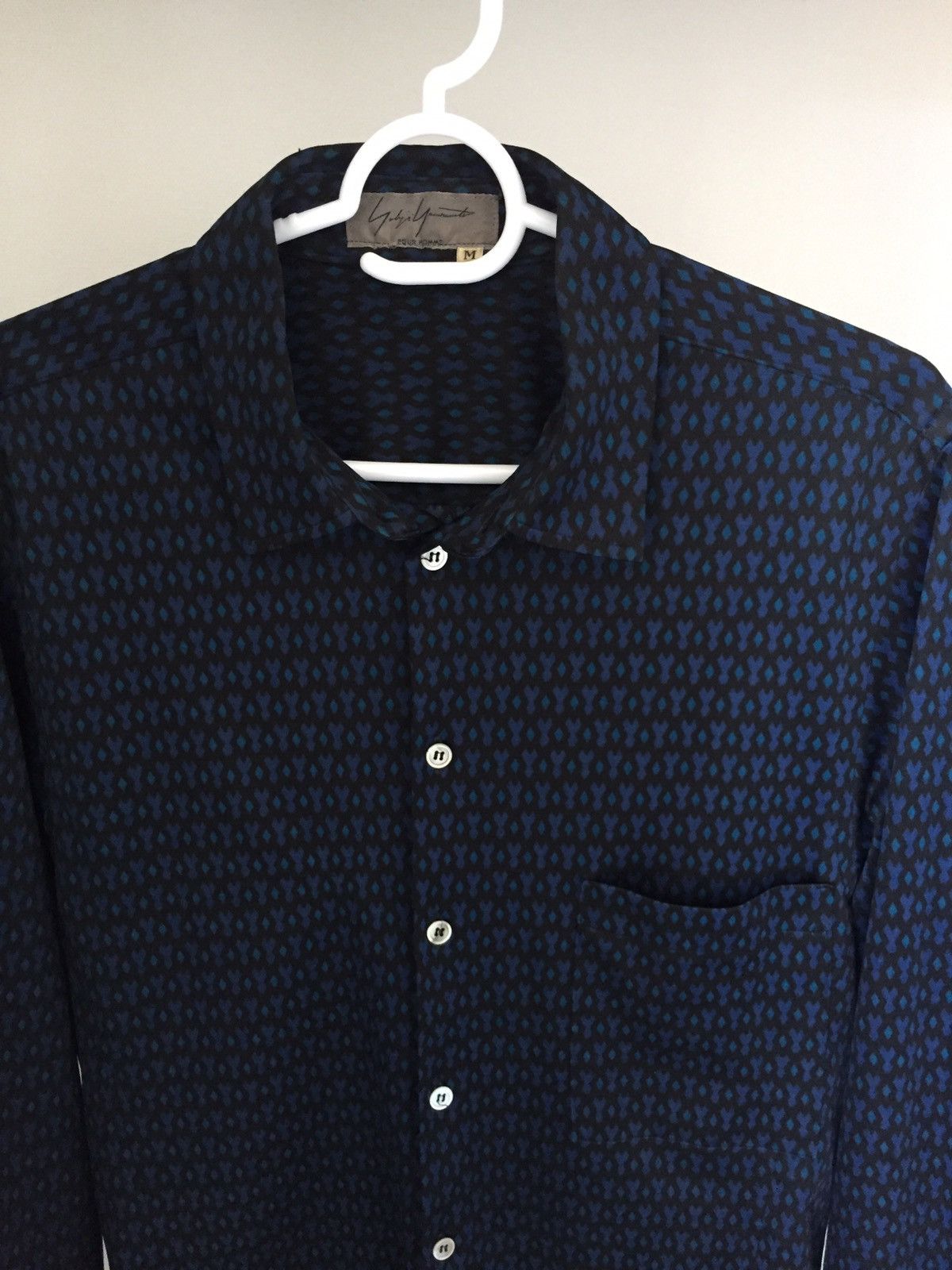 Vintage Yohji Yamamoto Checkered Ruched Button Up Shirt Size M