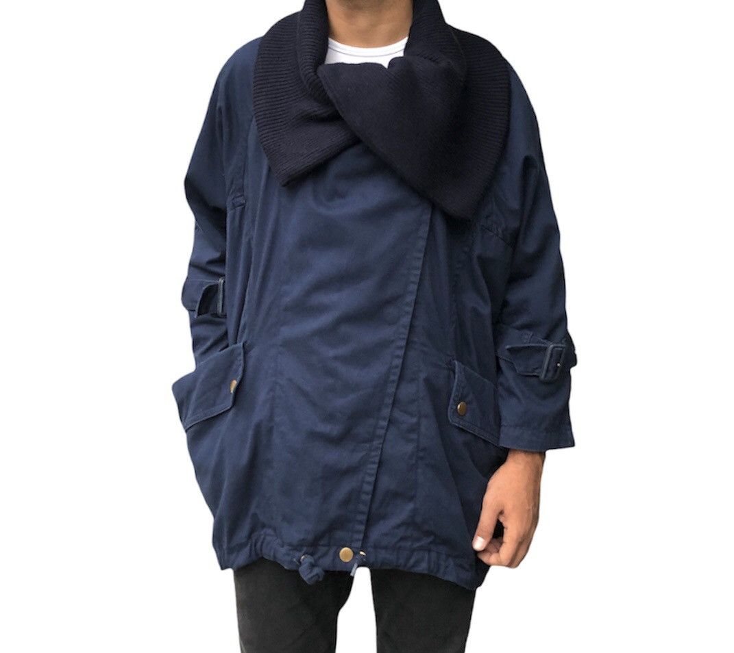 Pre-owned Issey Miyake Mercibeaucoup Japan Duffle Coat Shawl Collar Parka Jacket In Blue