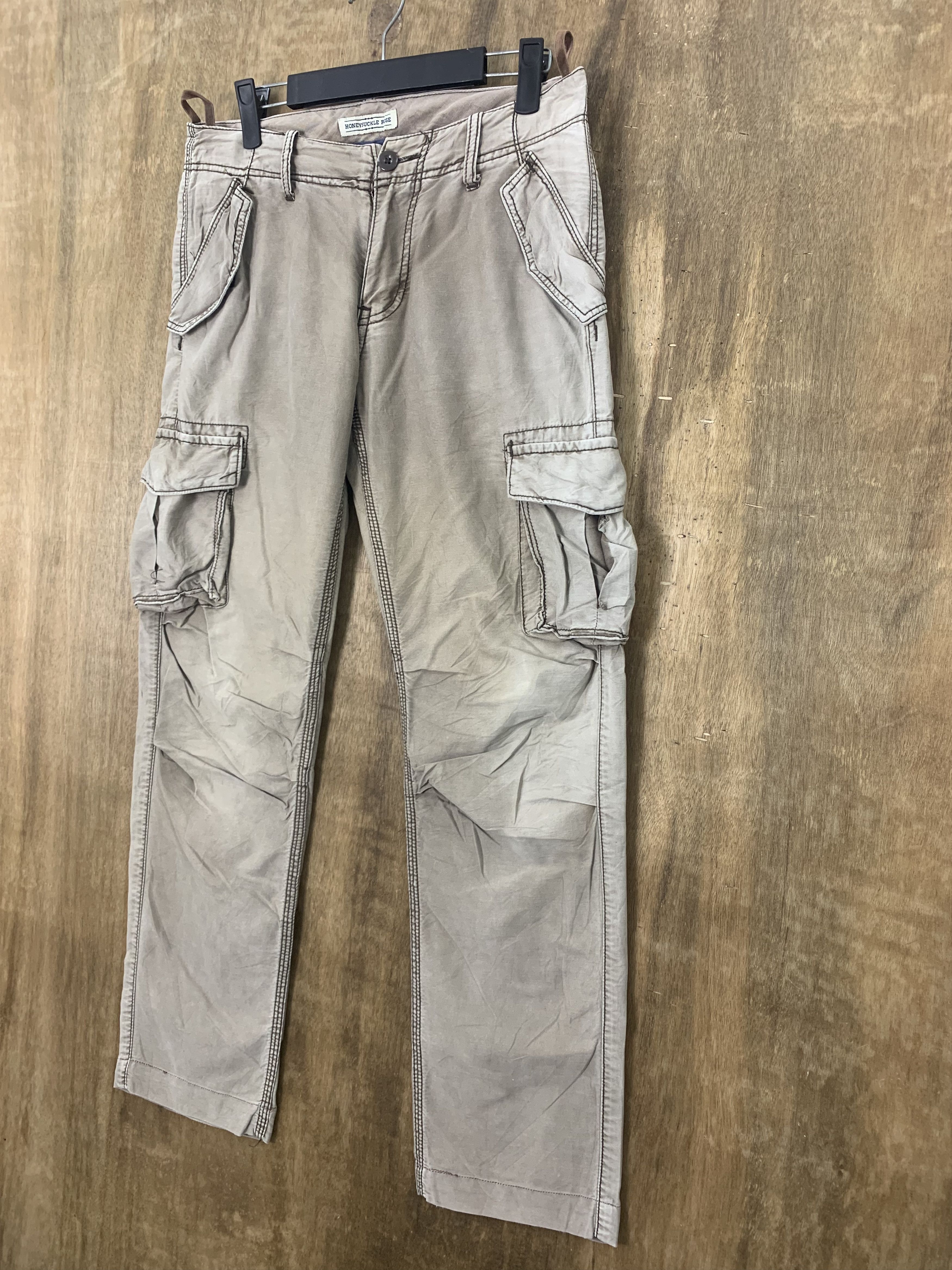 Japanese Brand Cargo Pants Honeysuckle Rose Vintage Mulitpocket Faded Size US 29 - 4 Thumbnail