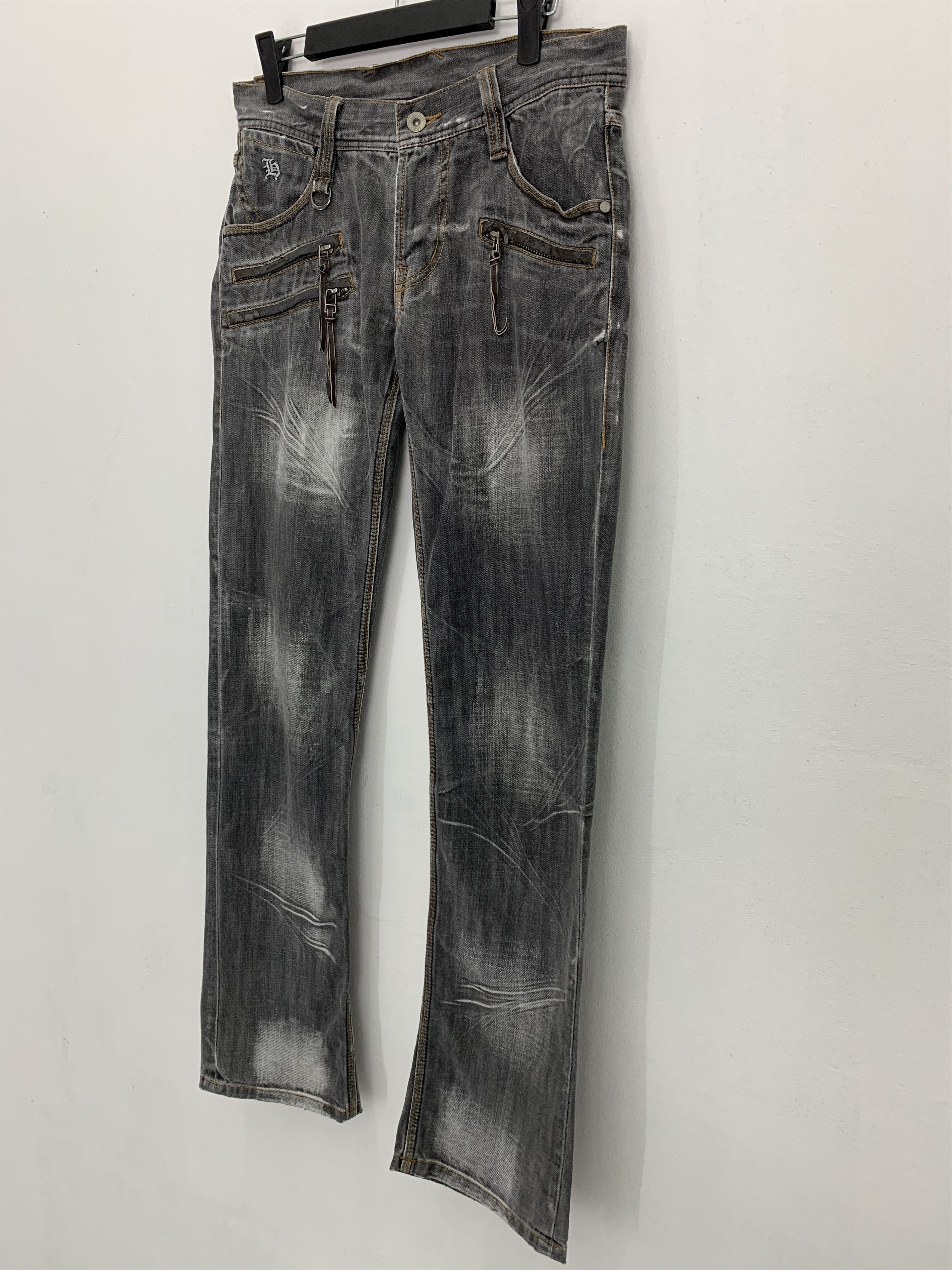 HIDEAWAYS Denim HIDEWAYS NICOLE Biker Faded Grey Multipocket Pants Size US 29 - 6 Thumbnail