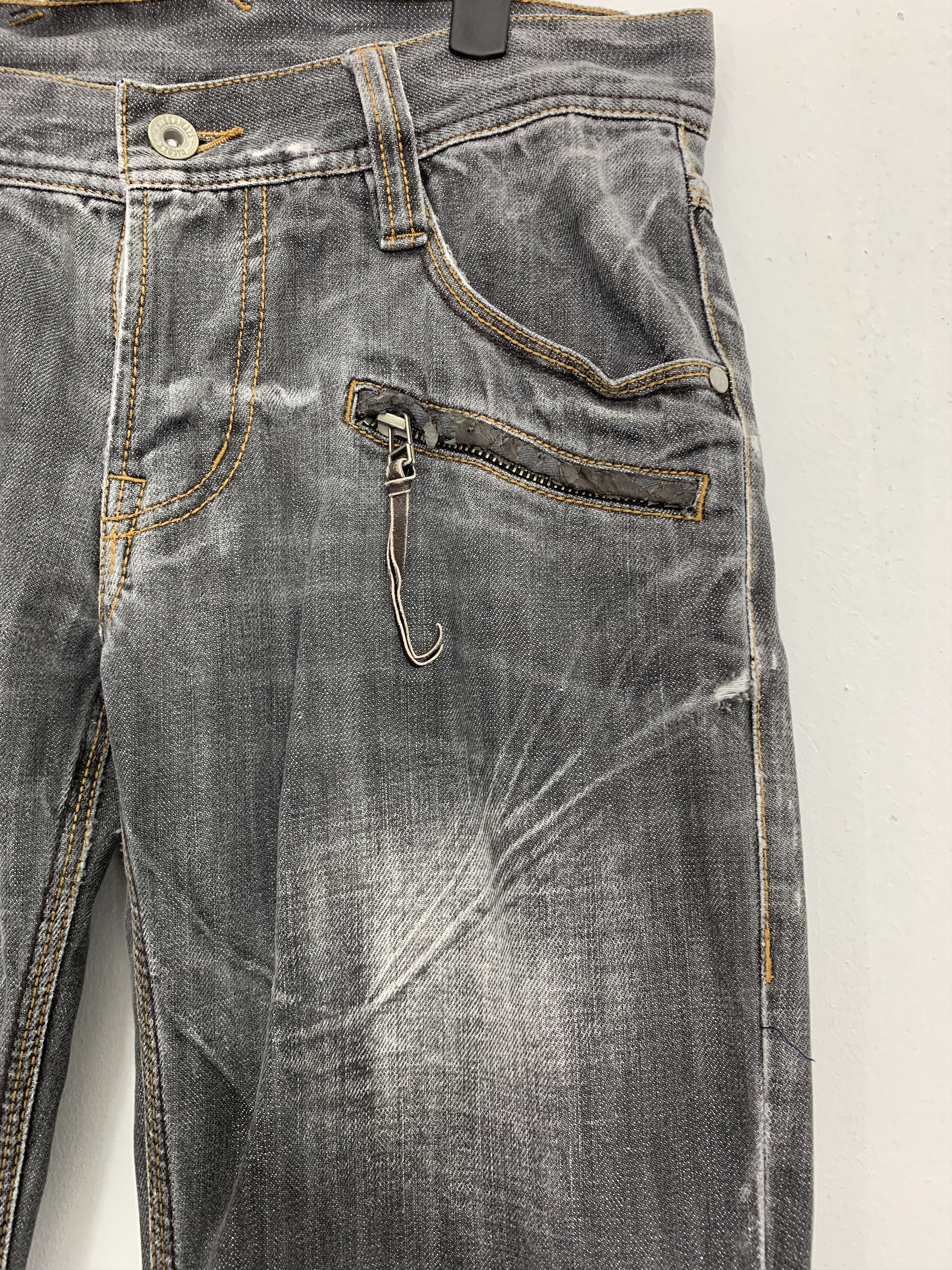 HIDEAWAYS Denim HIDEWAYS NICOLE Biker Faded Grey Multipocket Pants Size US 29 - 3 Thumbnail