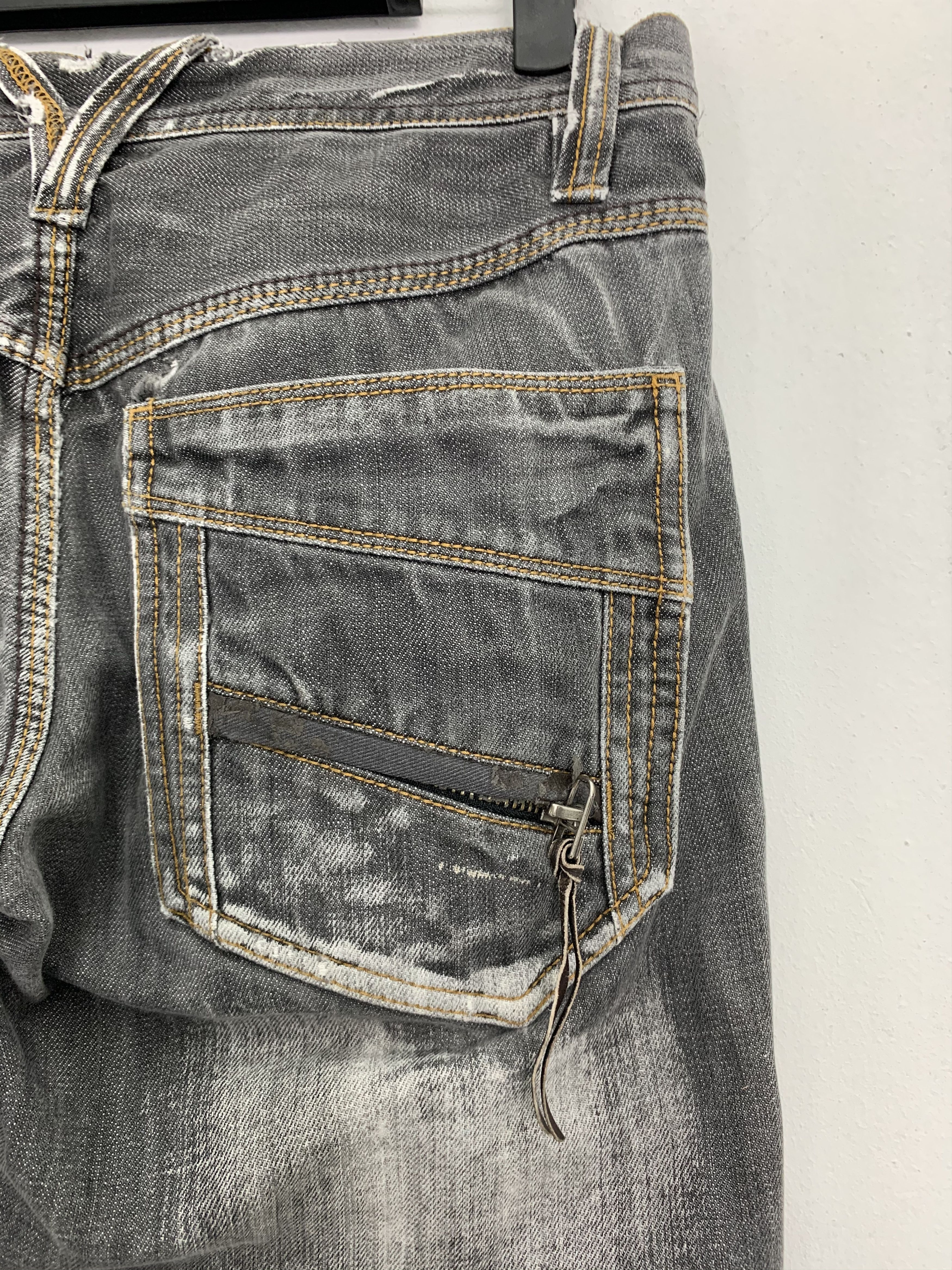 HIDEAWAYS Denim HIDEWAYS NICOLE Biker Faded Grey Multipocket Pants Size US 29 - 14 Thumbnail