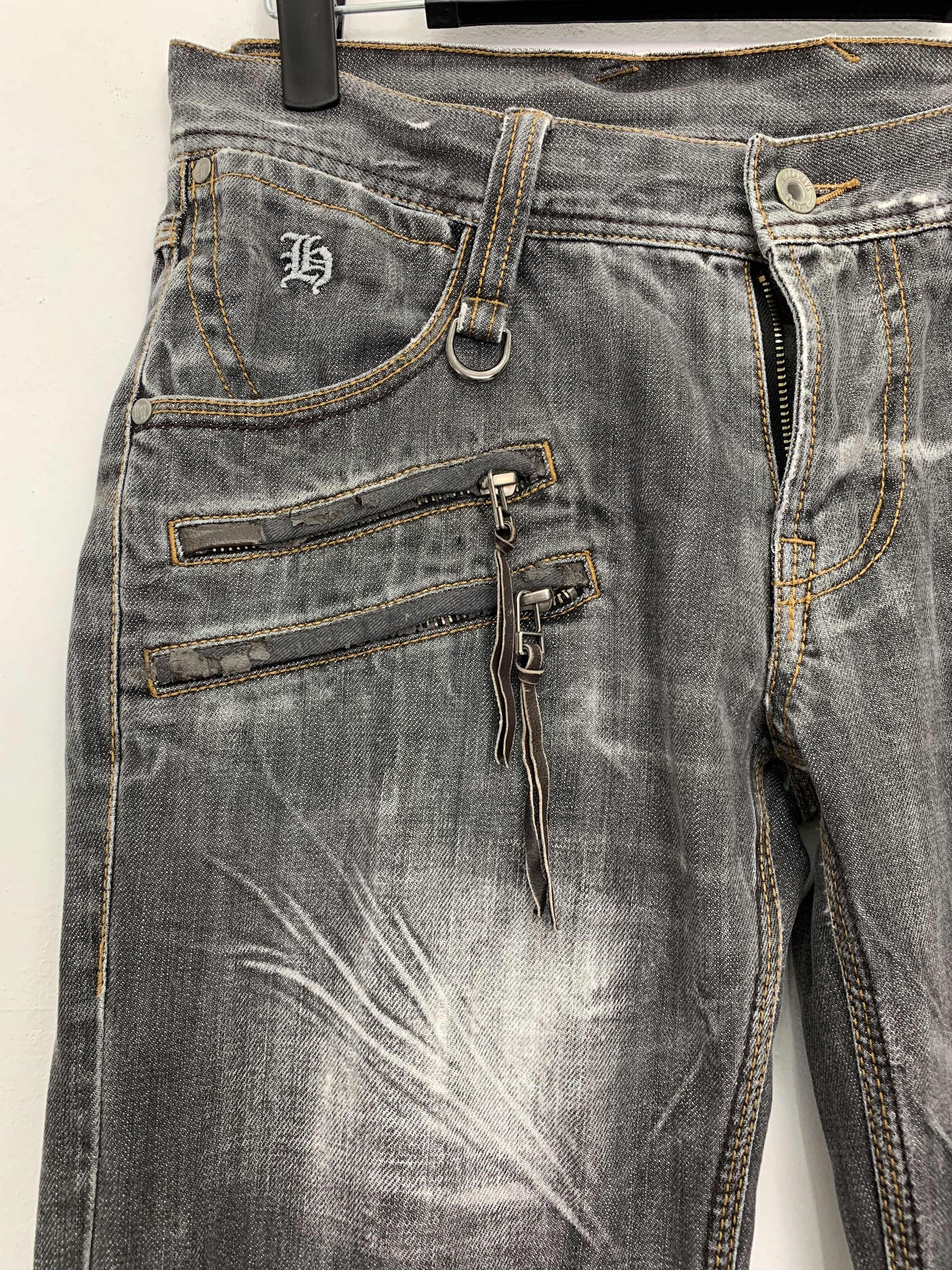 HIDEAWAYS Denim HIDEWAYS NICOLE Biker Faded Grey Multipocket Pants Size US 29 - 4 Thumbnail