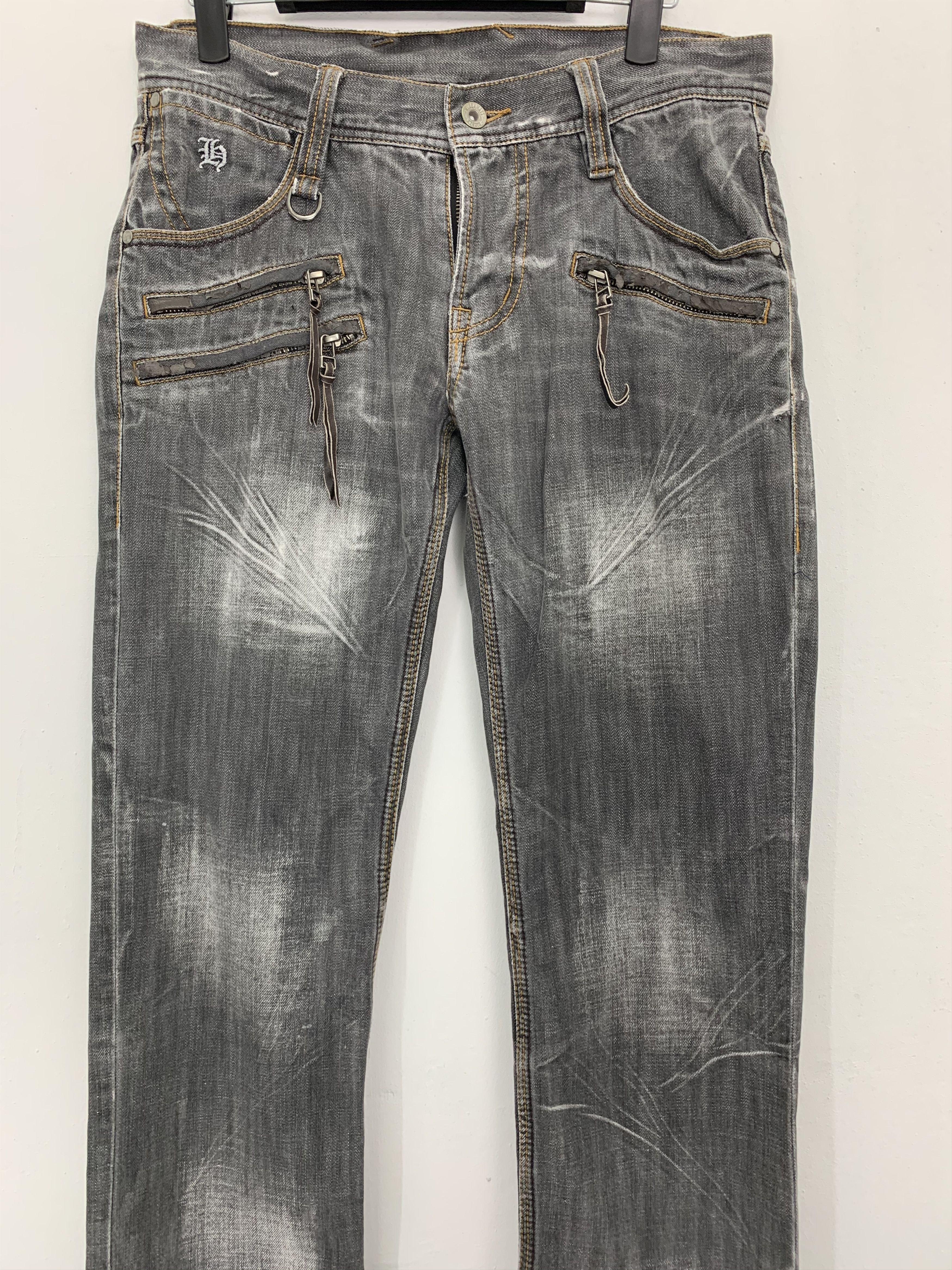 HIDEAWAYS Denim HIDEWAYS NICOLE Biker Faded Grey Multipocket Pants Size US 29 - 2 Thumbnail