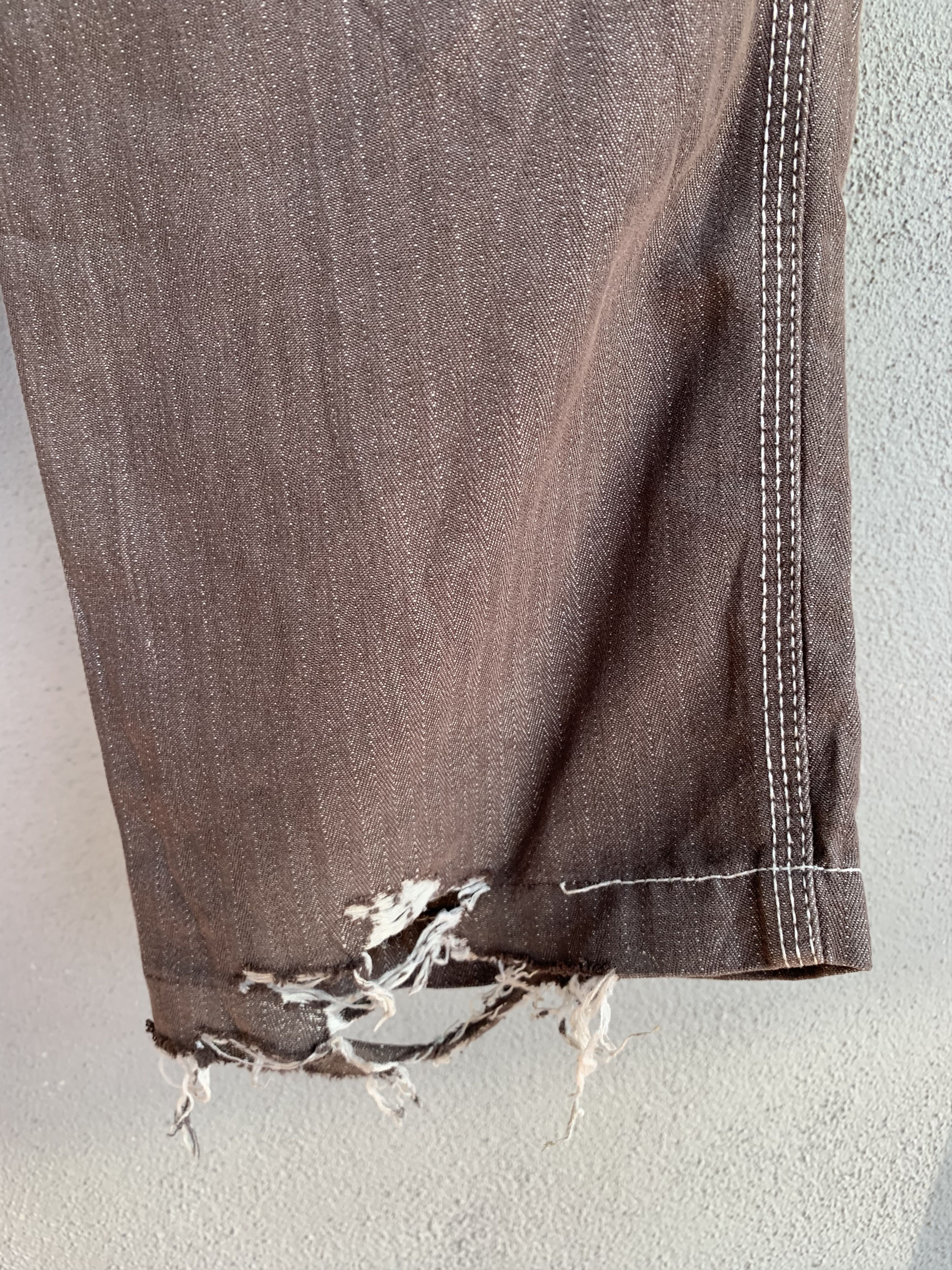 Japanese Brand Cargo Pants Herring Bone Brown Over The Stripes Very Rare Size US 28 / EU 44 - 13 Thumbnail