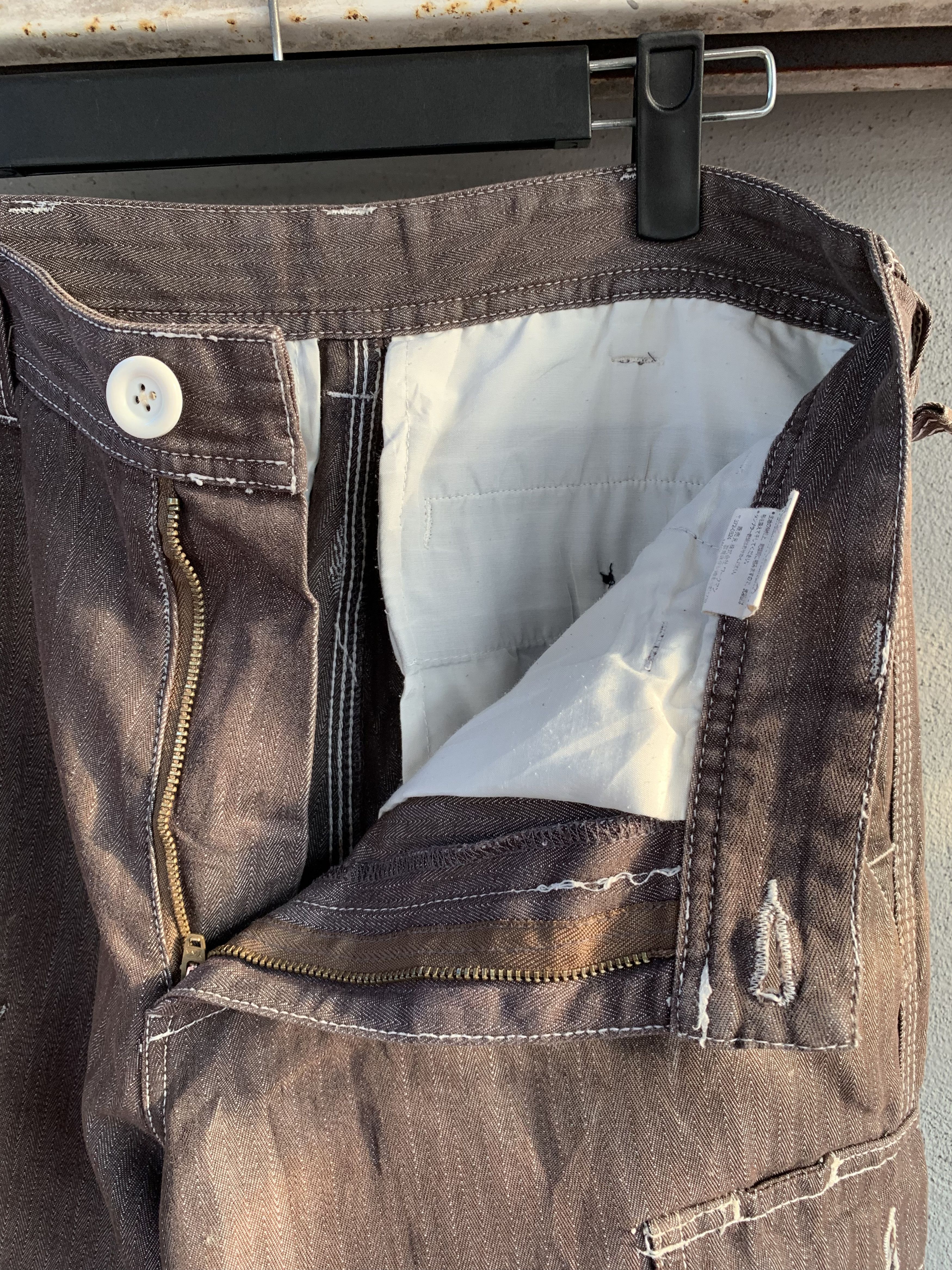 Japanese Brand Cargo Pants Herring Bone Brown Over The Stripes Very Rare Size US 28 / EU 44 - 8 Thumbnail