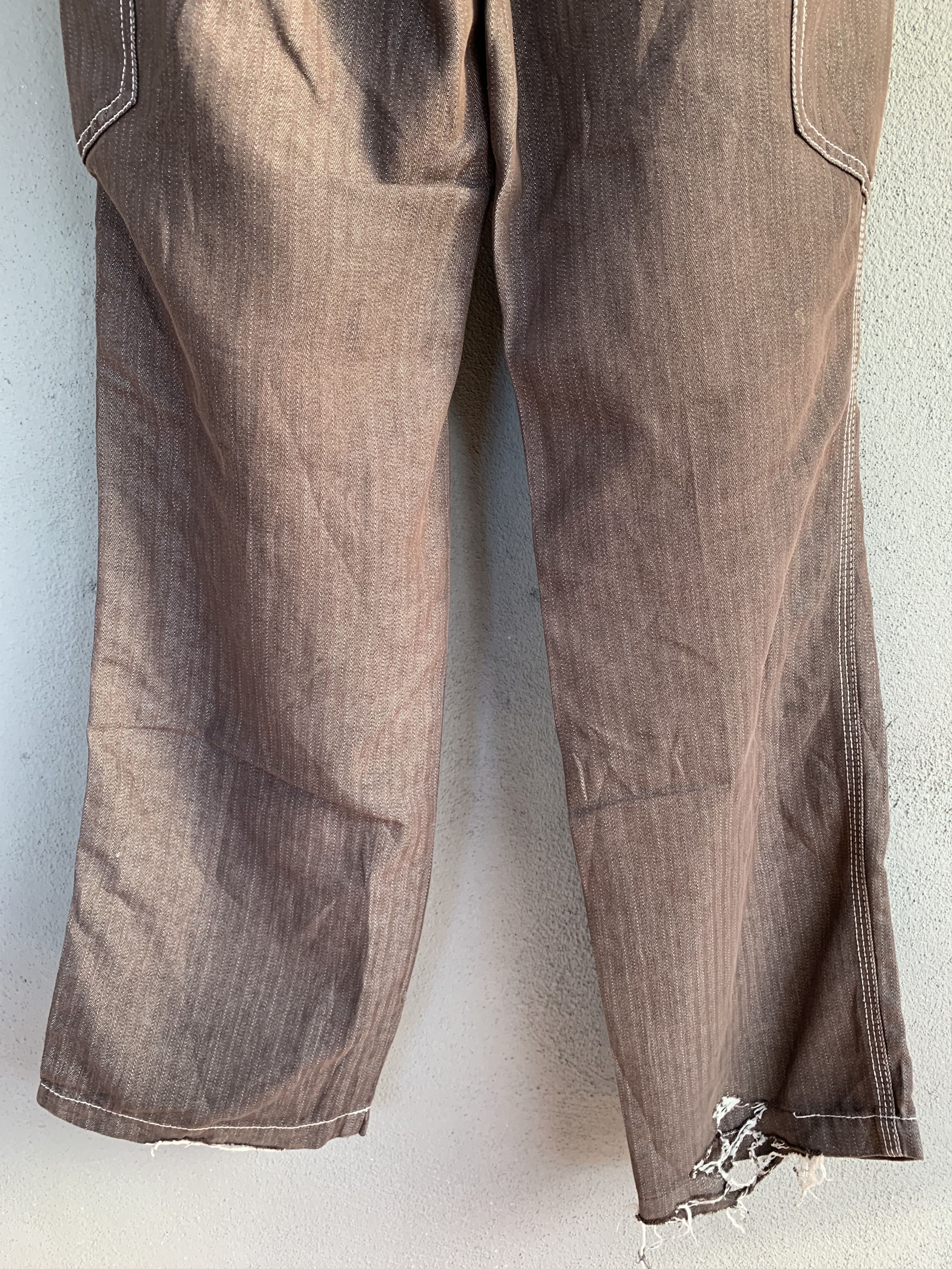 Japanese Brand Cargo Pants Herring Bone Brown Over The Stripes Very Rare Size US 28 / EU 44 - 11 Thumbnail
