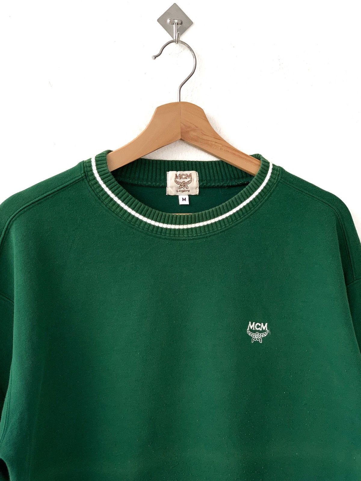 Designer Vintage MCM Ringer Green Crewneck Sweatshirt Size US M / EU 48-50 / 2 - 2 Thumbnail