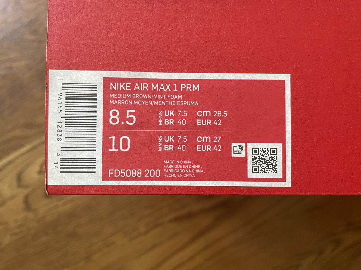 Nike 8.5 Air Max 1 Crepe Brown Hemp Premium 2 90 95 97 98 PRM OG Size US 8.5 / EU 41-42 - 15 Thumbnail